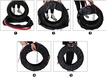 Mrichbez Reifentasche Auto-Ersatzreifen-Abdeckungen (Auto-Rad-Schutz-Abdeckung Reifen Lagerung Taschen), Set von 4 (Durchmesser 66CM/80CM)