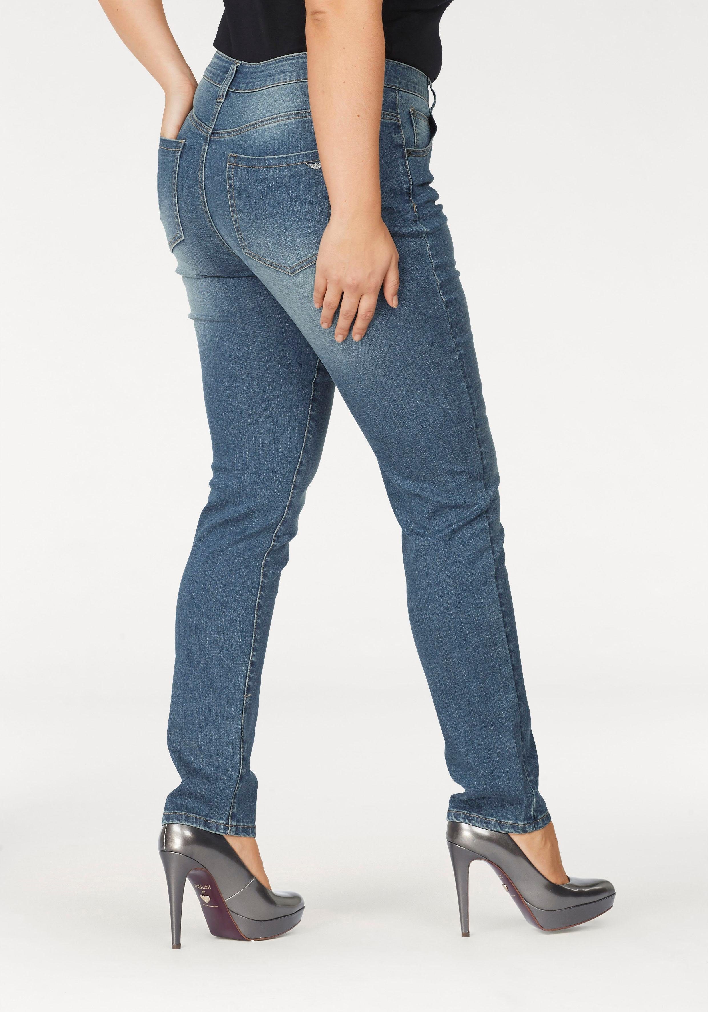 Arizona Slim-fit-Jeans Curve-Collection hohe Leibhöhe, Five-Pocket-Design, günstig online kaufen