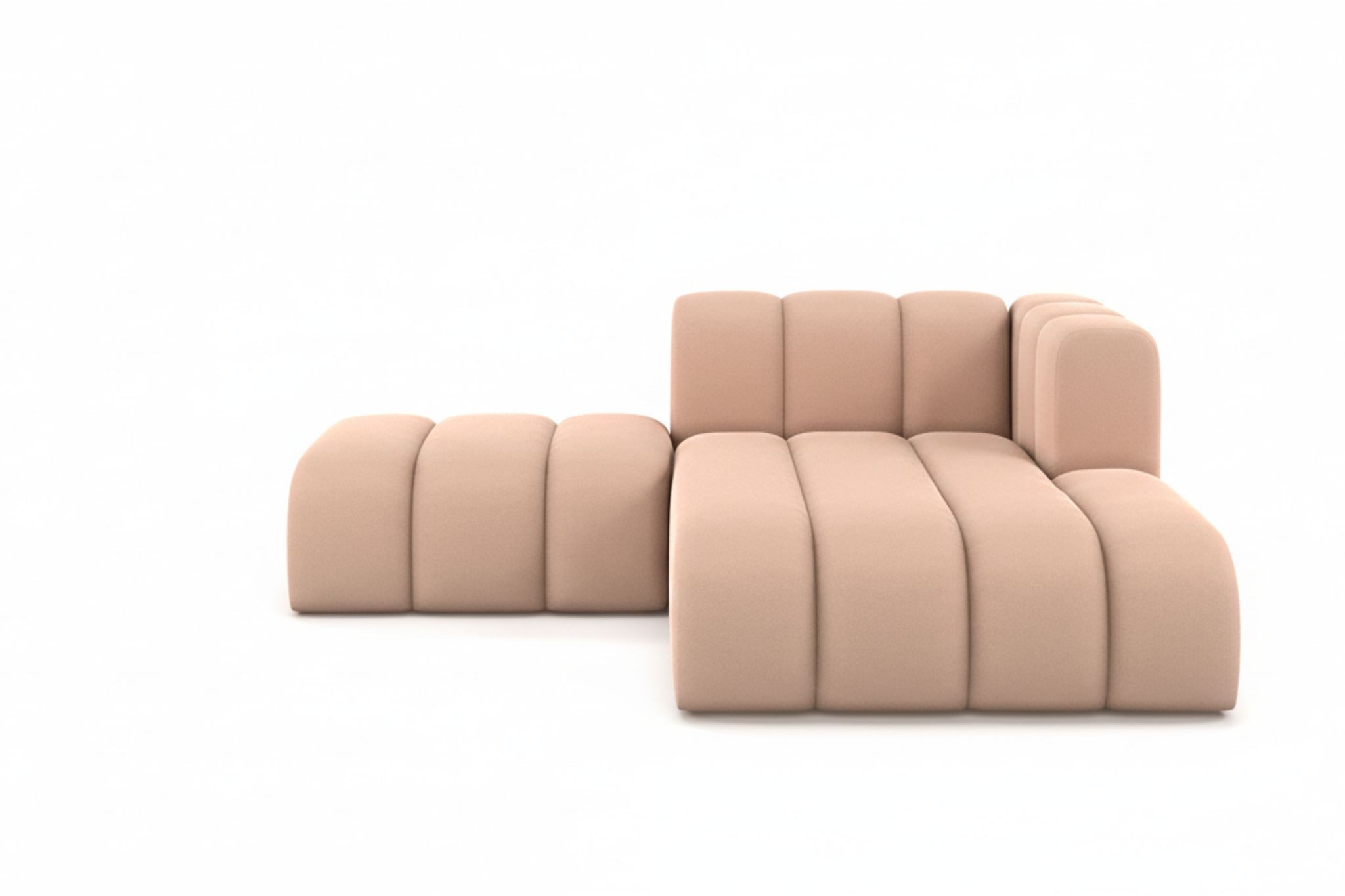 Kaiser Möbel Chaiselongue Grand mit Hocker aus Veloursstoff Salvador, Set (Chaiselongue + Hocker), abgerundete Form,modulares Möbelstück,pflegeleichter Veloursstoff