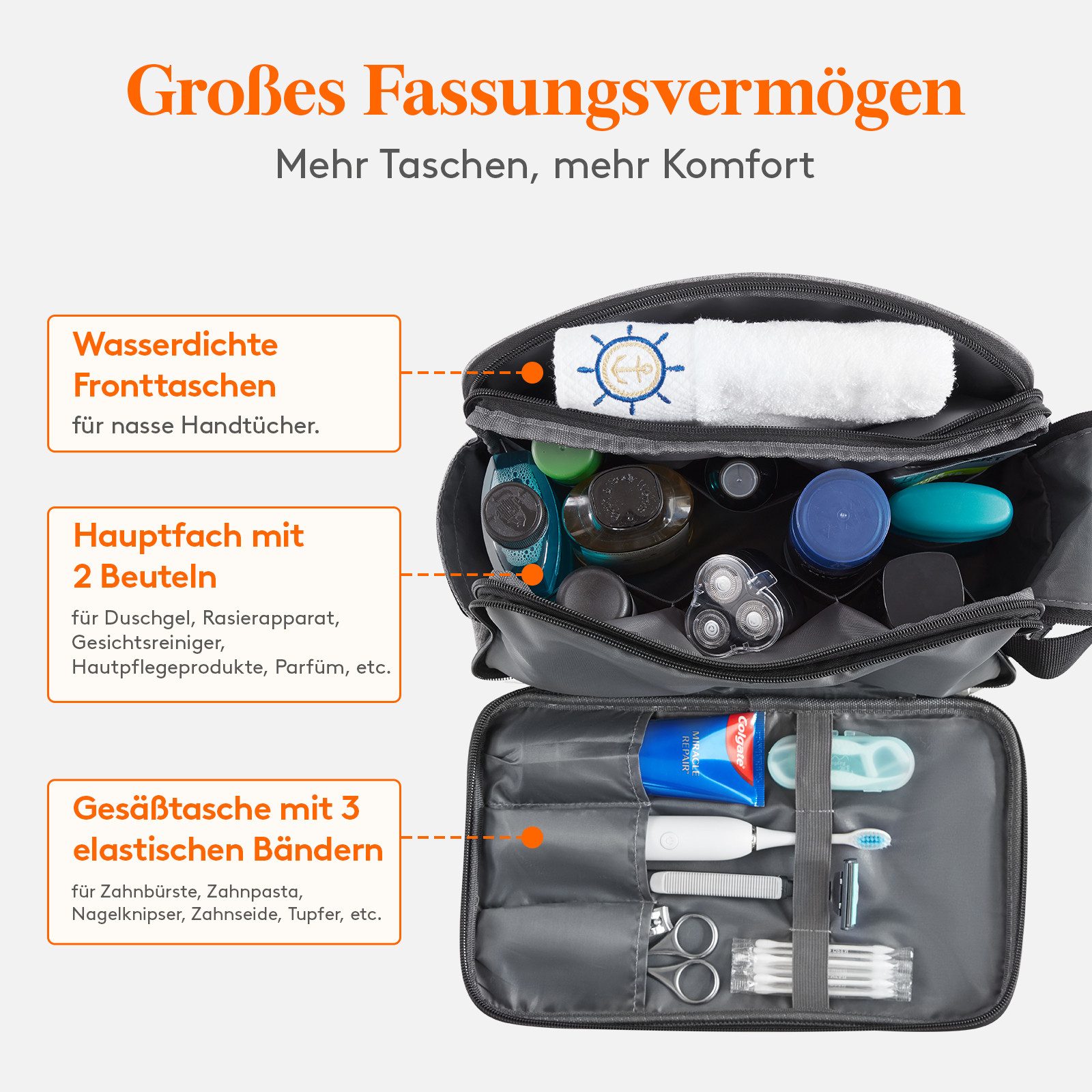 Lifewit Kulturbeutel Herren Kulturtasche Herren Kosmetiktasche,  Organizer günstig online kaufen