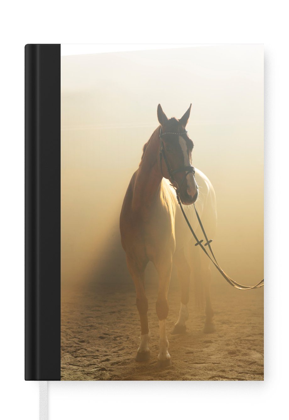 MuchoWow Notizbuch Pferd - Licht - Sand, Journal, Merkzettel, Tagebuch, Notizheft, A5, 98 Seiten, Haushaltsbuch | Notizbücher
