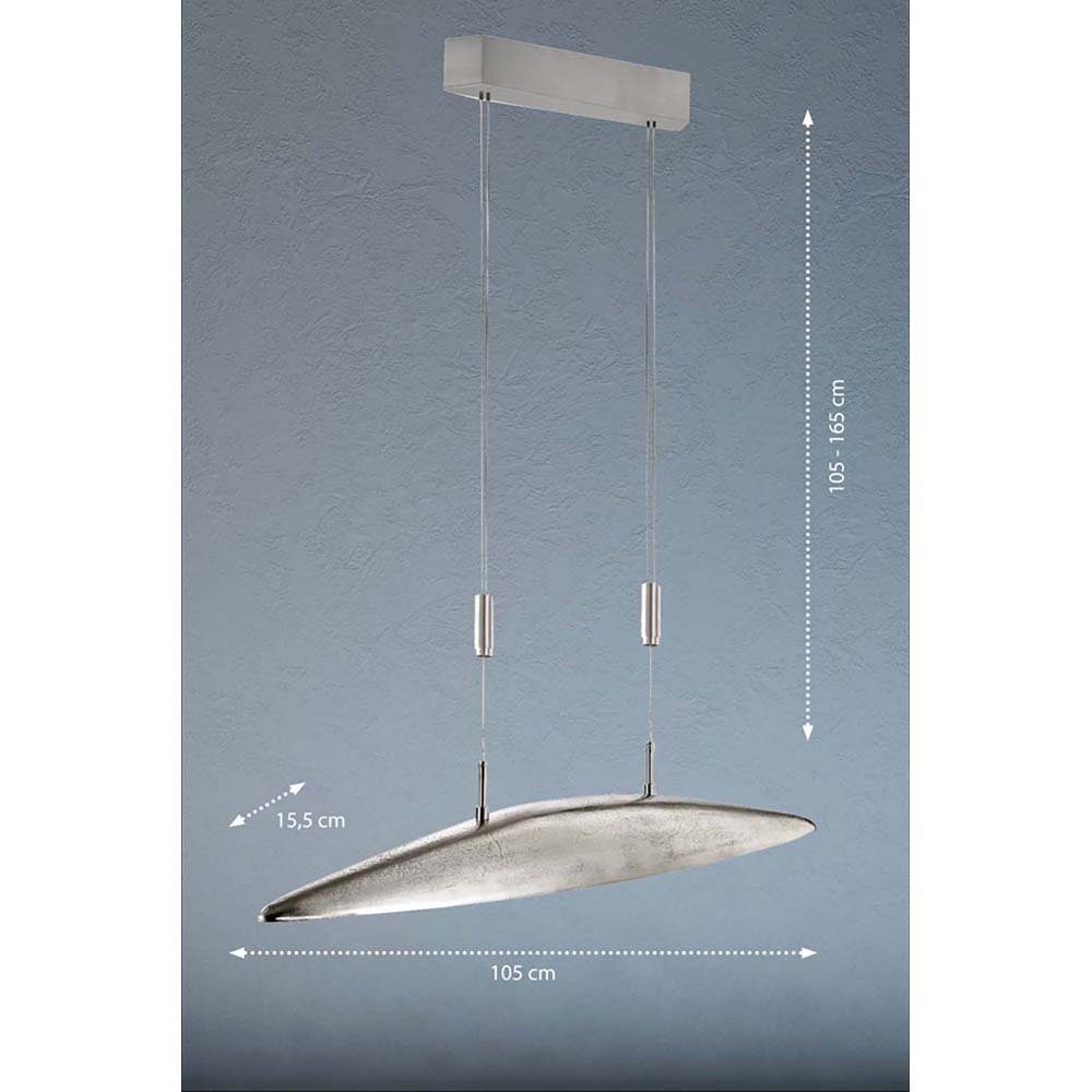 etc-shop höhenverstellbar Esstischlampe Zugpendelleuchte LED LED Pendelleuchte, silber Hängelampe