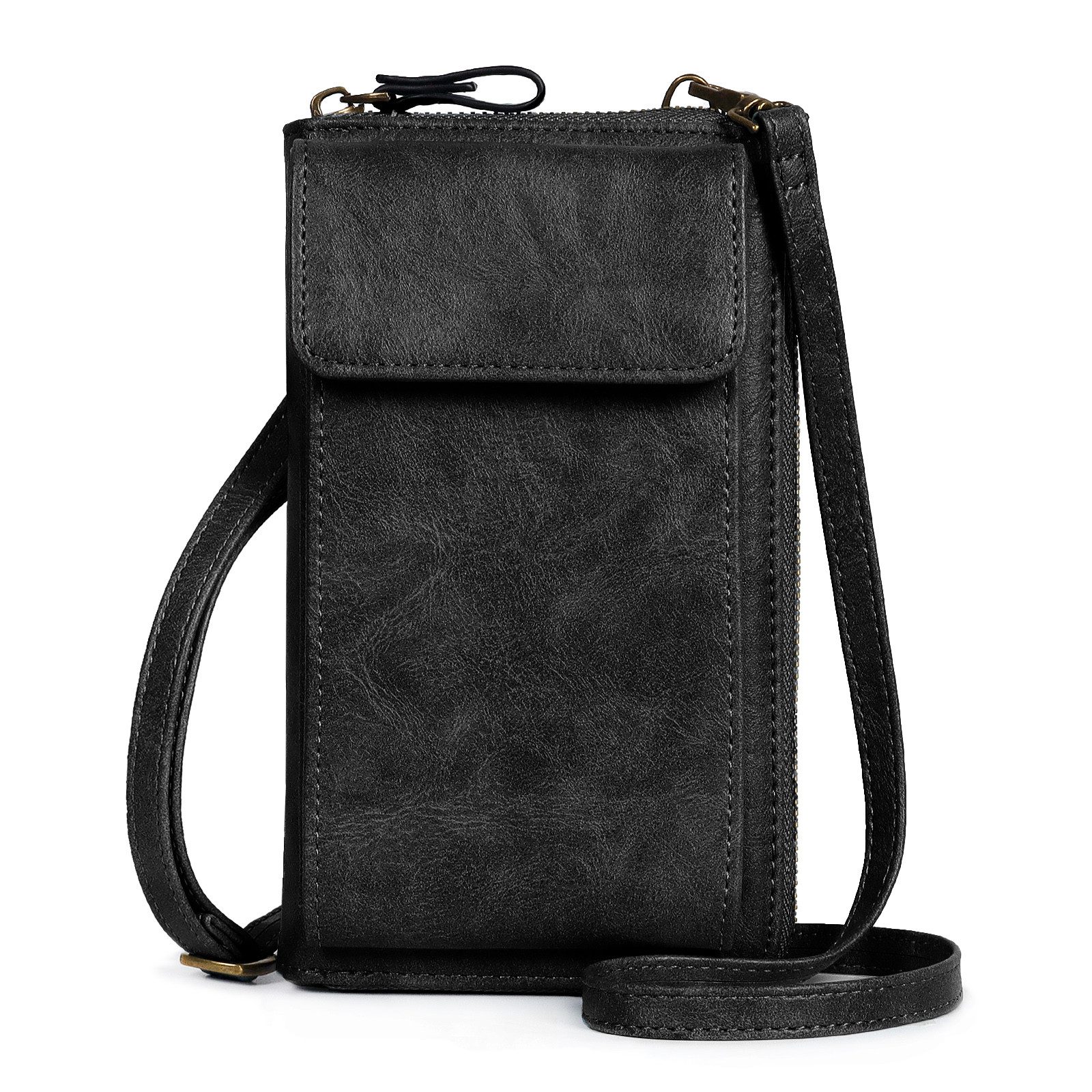 TAN.TOMI Mini Bag Handytasche zum Umhängen für Damen, RFID-Blockierung, Handy Tasche Damen Umhänge mit Abnehmbarem Gurt, Schultertasche Damen