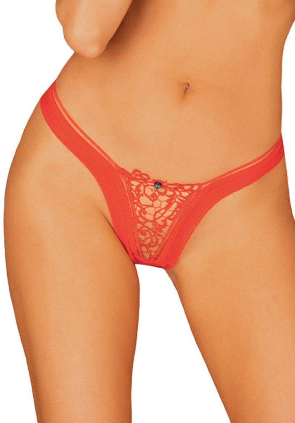 String Larisya String-Tanga mit Spitze - rot