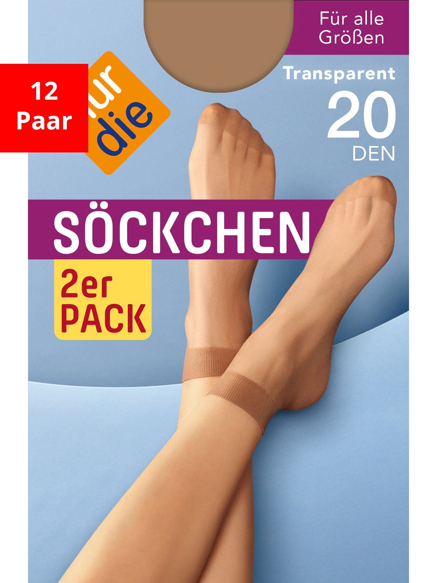Nur Die Sneakersocken Söckchen 20 DEN (12-Paar)