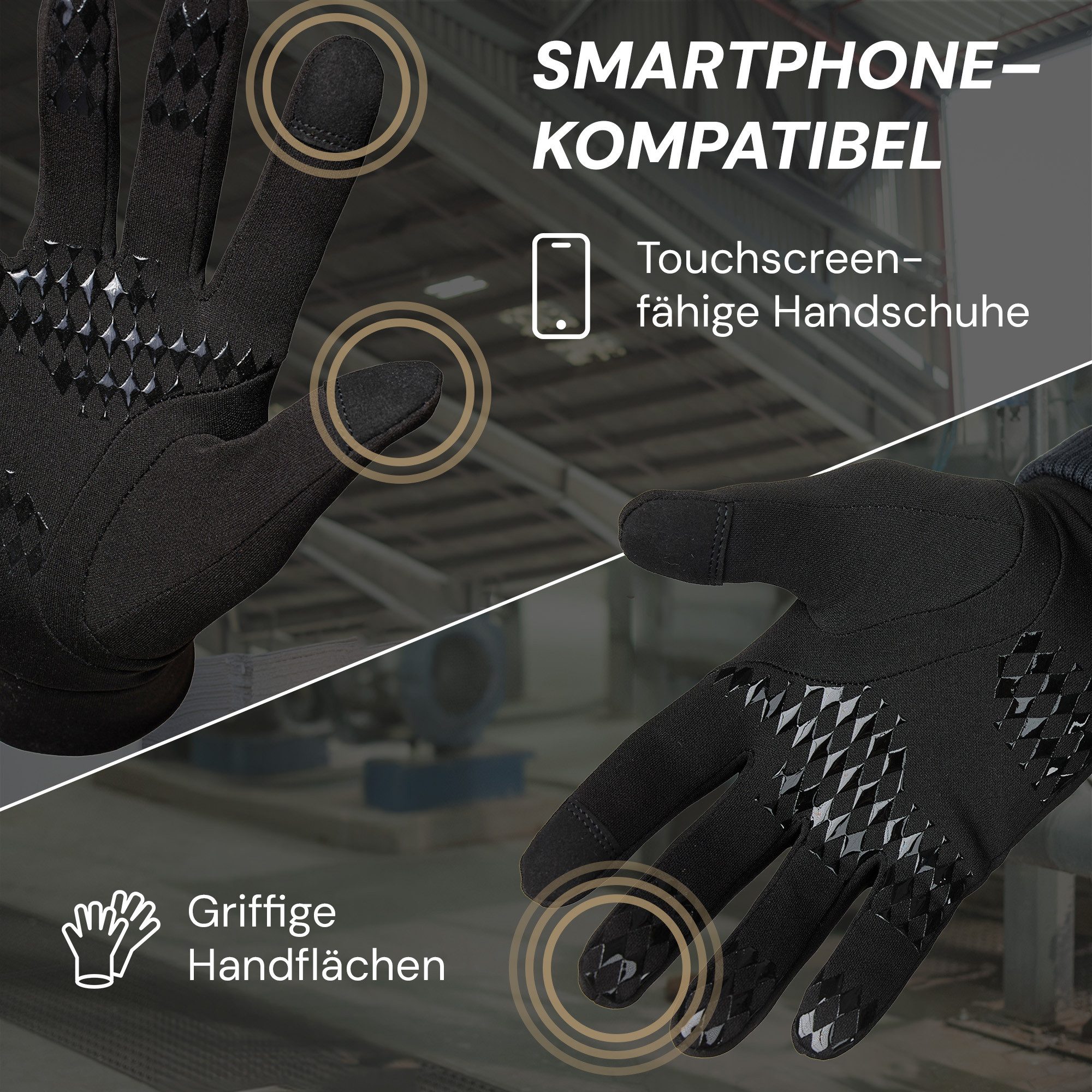 PUMA Workwear Arbeitshandschuhe - Handschuhe Herren Winter - Touchscreen fähig - Rutschfeste Haptik - Warme Fleece Winterhandschuhe für Outdoor Sport - Geschenke für Männer