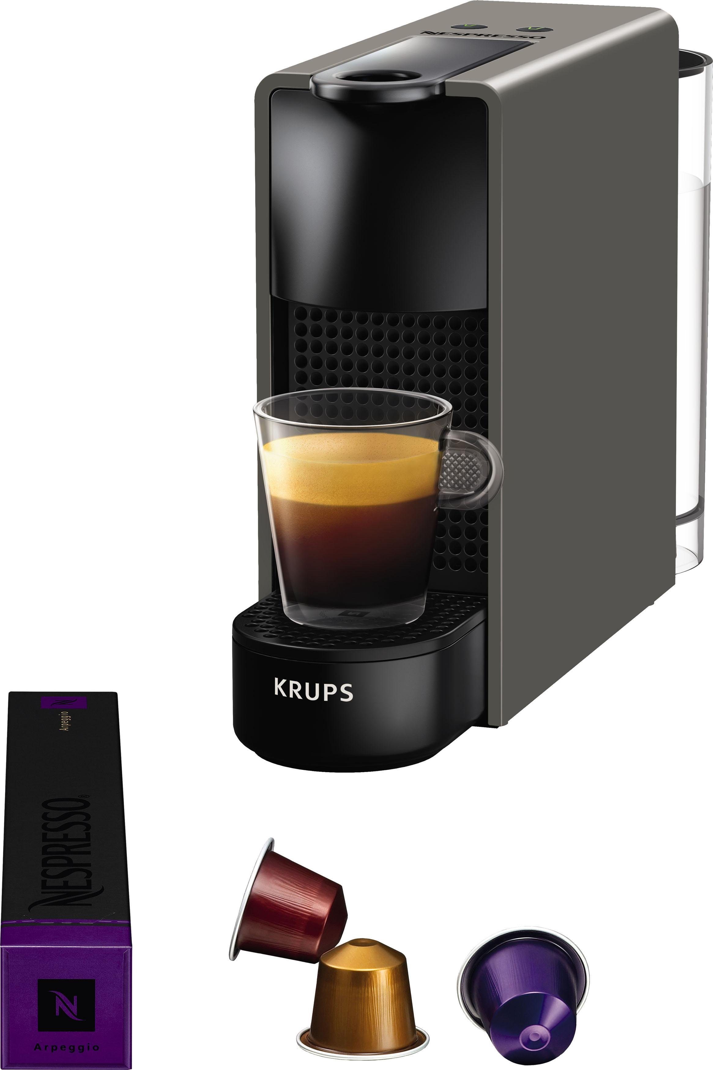Nespresso Kapselmaschine mit Mini Willkommenspaket 14 Krups, Essenza inkl. 0,6 Wassertank: XN110B L, Kapseln von