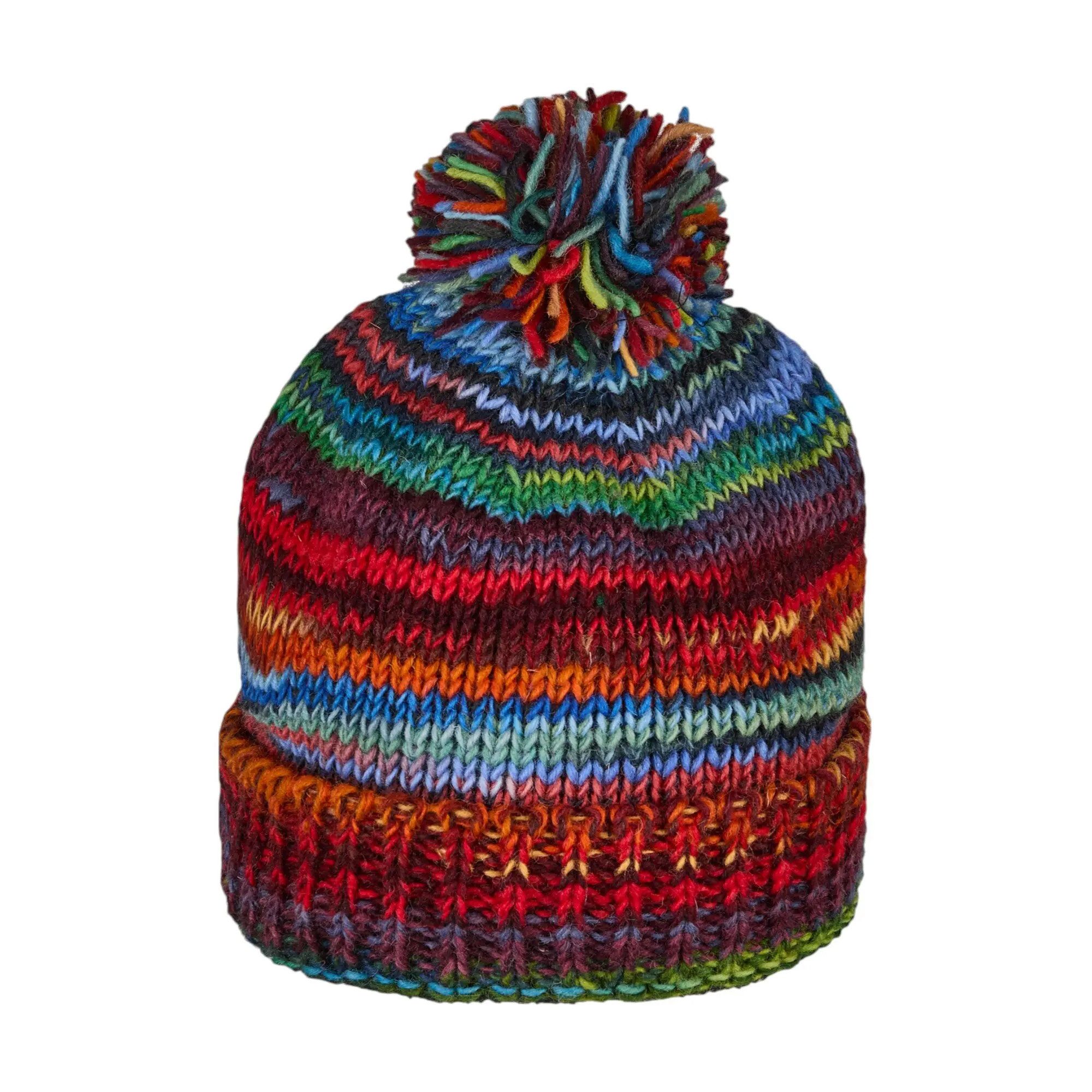 THC Natural Line Bommelmütze THC Schafwoll Pudelmütze 727 bunt (1 Stück, 1-St., 1 Stück) Innenfutter: Fleece