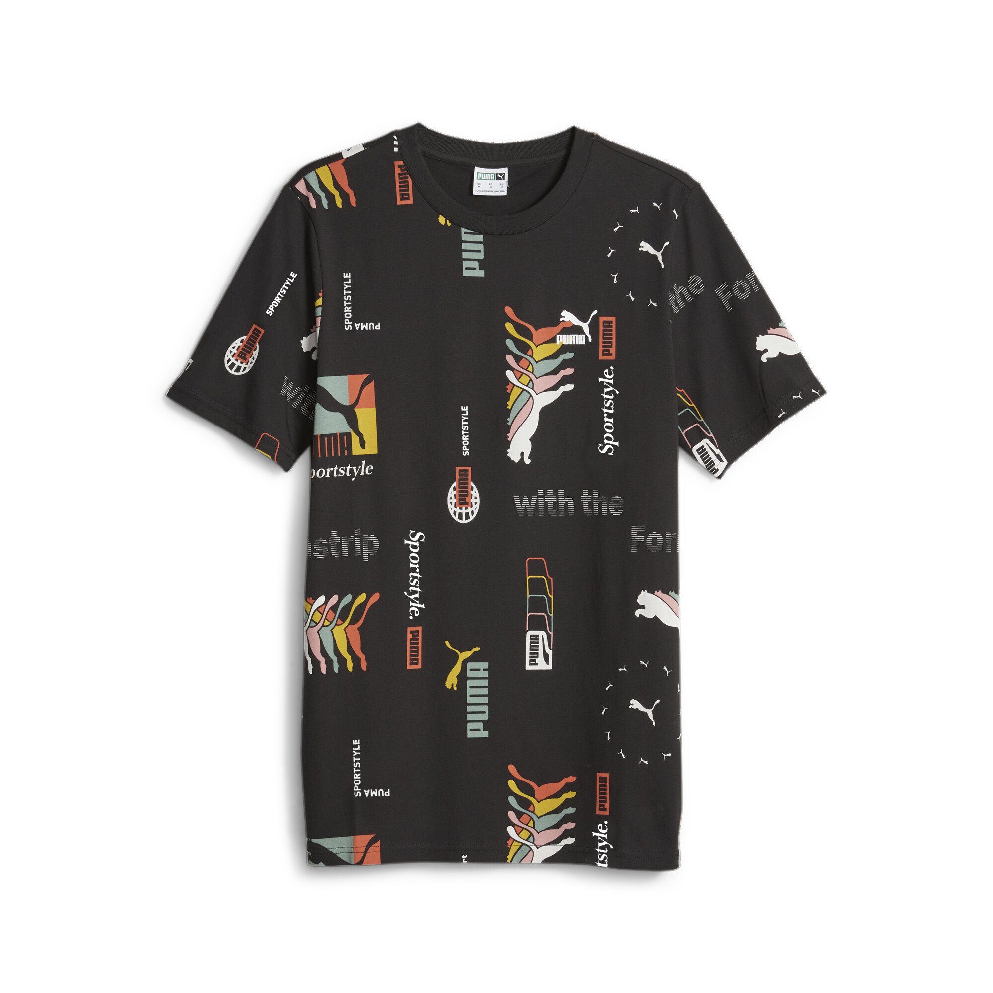 PUMA T-Shirt Classics Brand Love T-Shirt Herren Black Aop