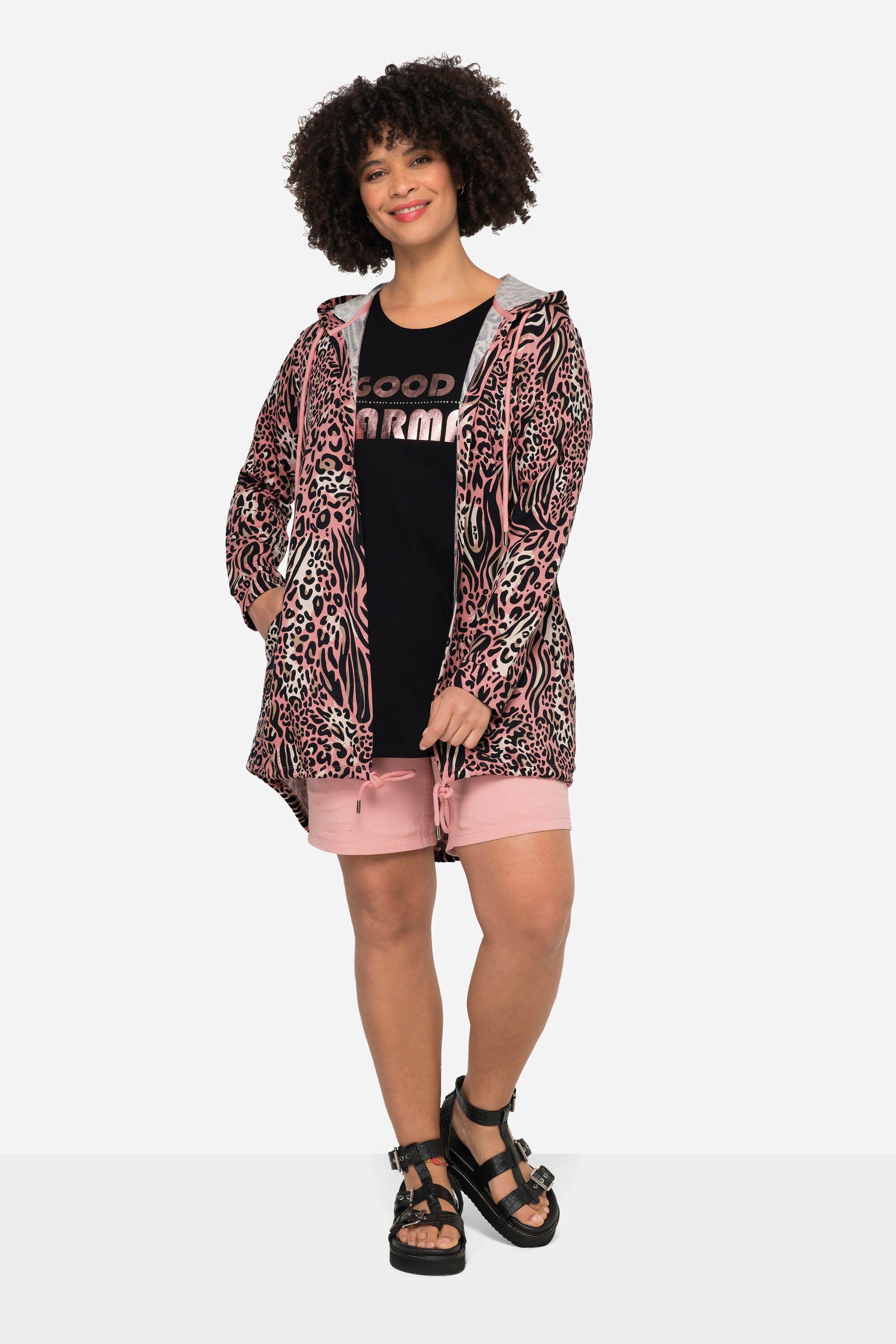 Angel of Style Sweatjacke Hoodie-Jacke Sweat mit Animal-Mustermix Kapuze