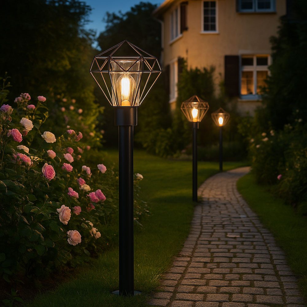 GLOBO LIGHTING Außen-Stehlampe, Leuchtmittel inklusive, Warmweiß, Außenstehlampe Wegeleuchte LED Außen Stehlampe Gartenlampe Höhe 100 cm