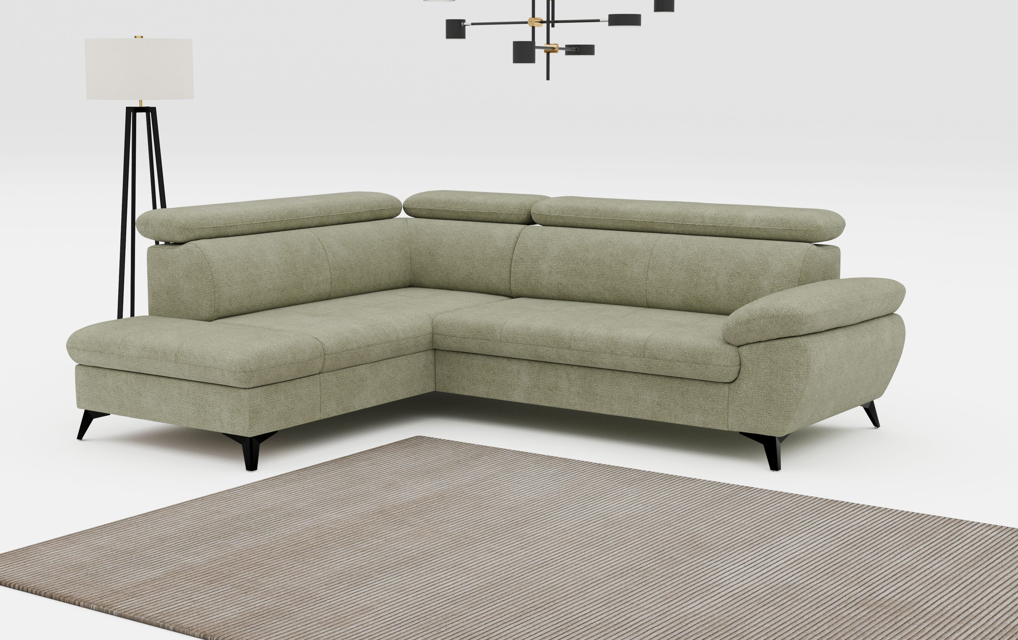 COTTA Ecksofa Hudson L-Form, mit Kopfteilverstellung, günstig online kaufen