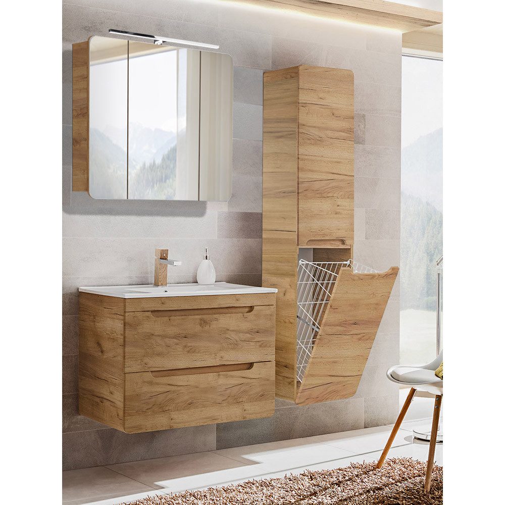 Lomadox Badmöbel-Set LUTON-56-CRAFT, (Spar-Set, 3-St), Waschtischunterschra günstig online kaufen