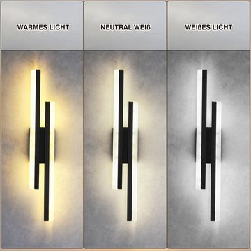 LETGOSPT LED Wandleuchte Modern LED Wandlampe 16W/18W, LED Wandleuchte Flutlicht Dimmbare, LED fest integriert, Kaltweiß/Naturweiß/Warmweiß, LED Wandlampe Innen, IP65 Wasserdicht Treppen Eingangsflur