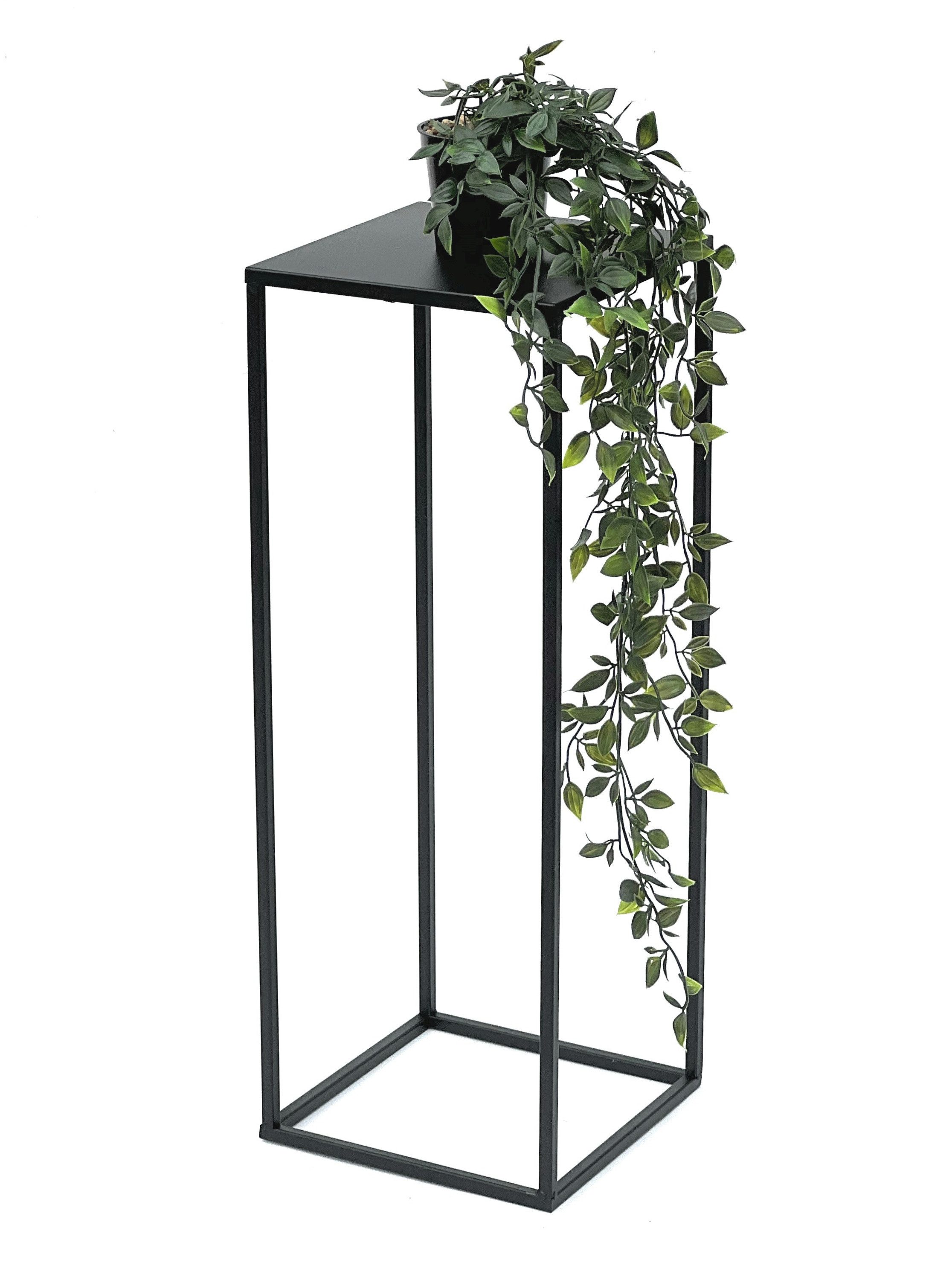 DanDiBo Blumenhocker Metall Schwarz Eckig 70-50 cm Blumenhocker Beistelltisch