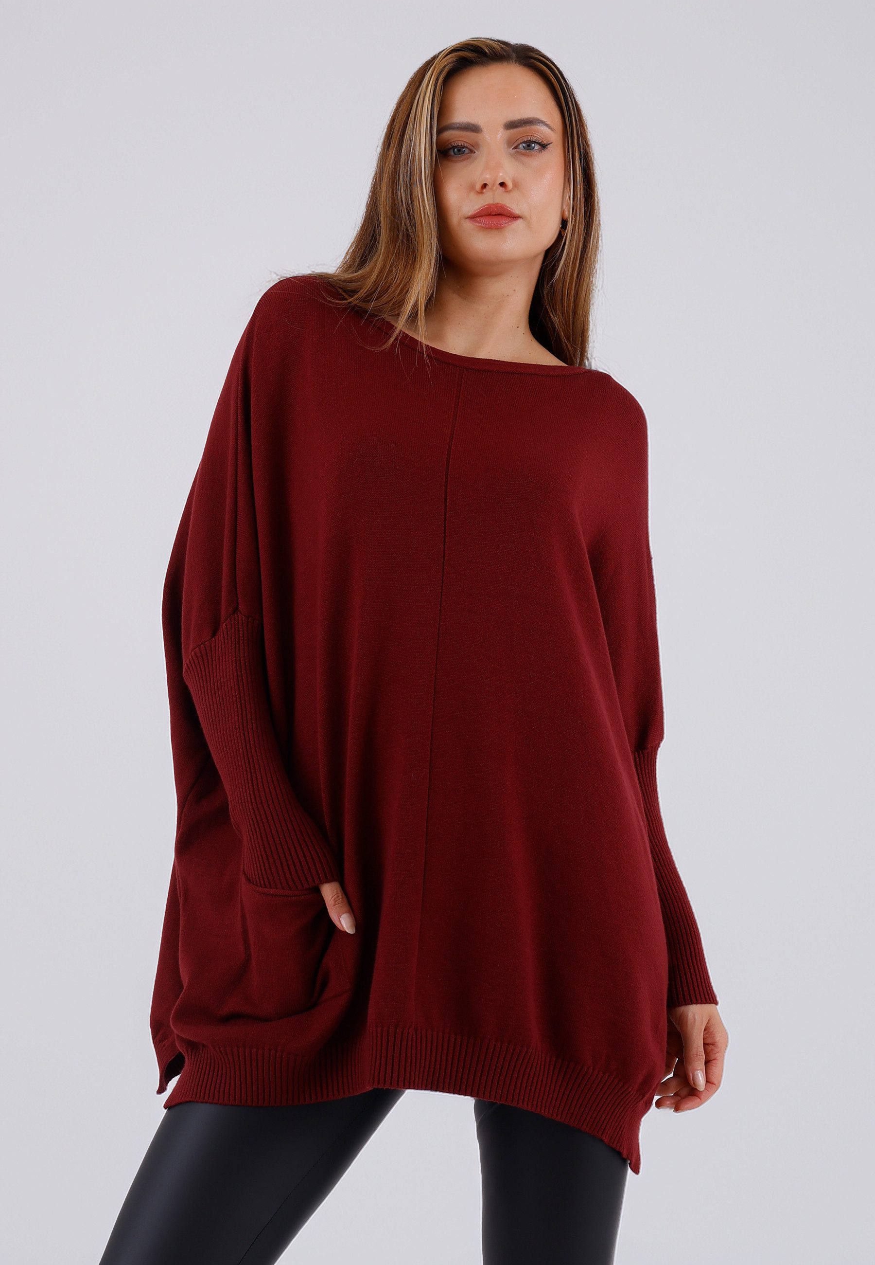 YC Fashion & Style Rundhalspullover Feinstrick-Oversize-Pullover mit Rippde günstig online kaufen