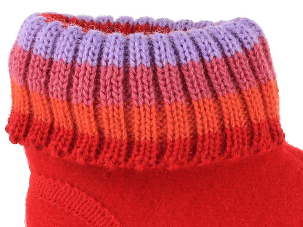 Haflinger Kinder Hüttenschuhe Paul Hausschuh mit Feinstrickkragen