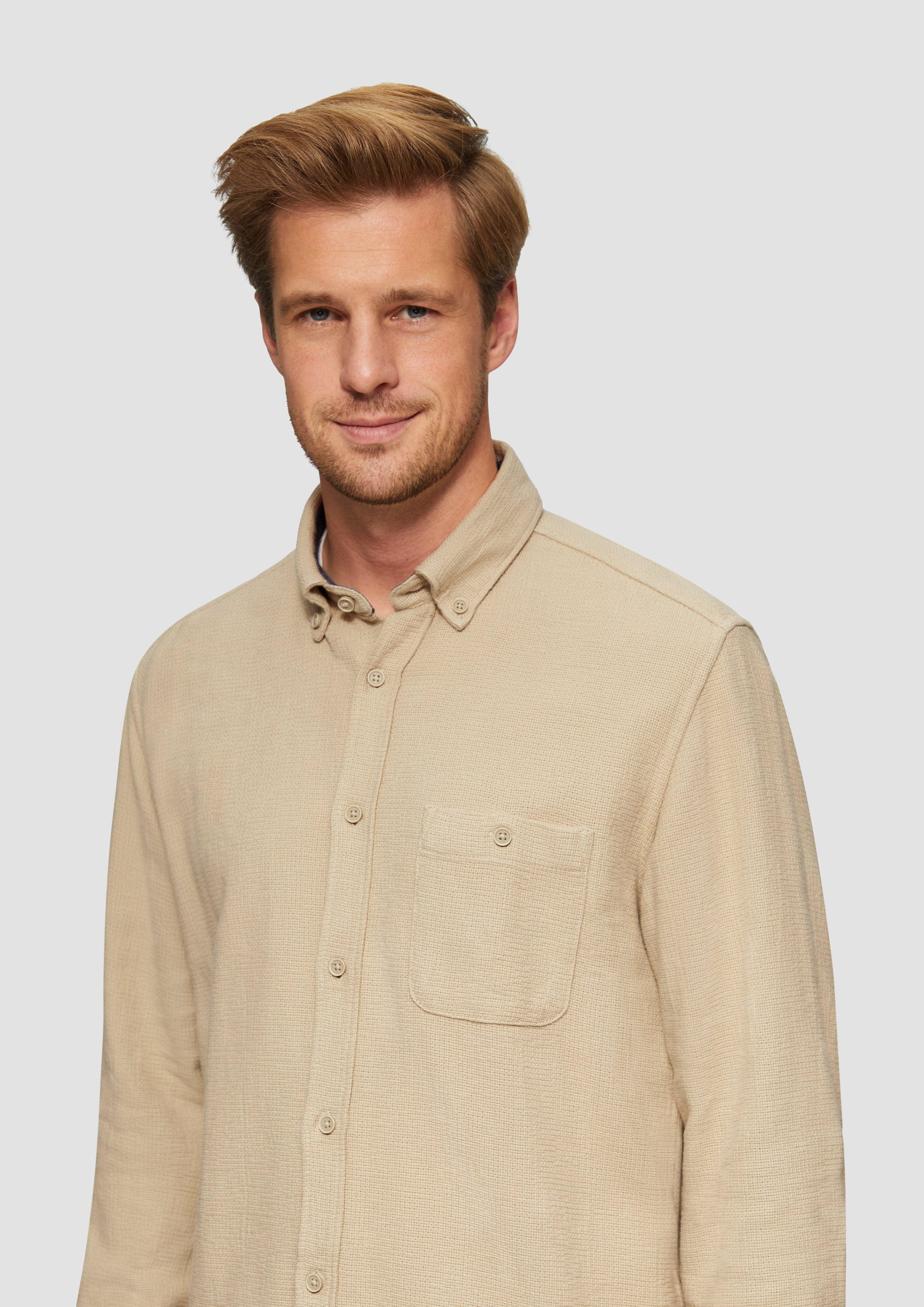 s.Oliver Langarmhemd Regular Fit: Button-down-Hemd aus günstig online kaufen