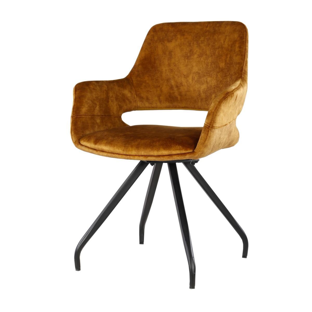 Esszimmerstuhl Capp 2er Set Stühle 61x88x61 cm Stoff Stahl Braun