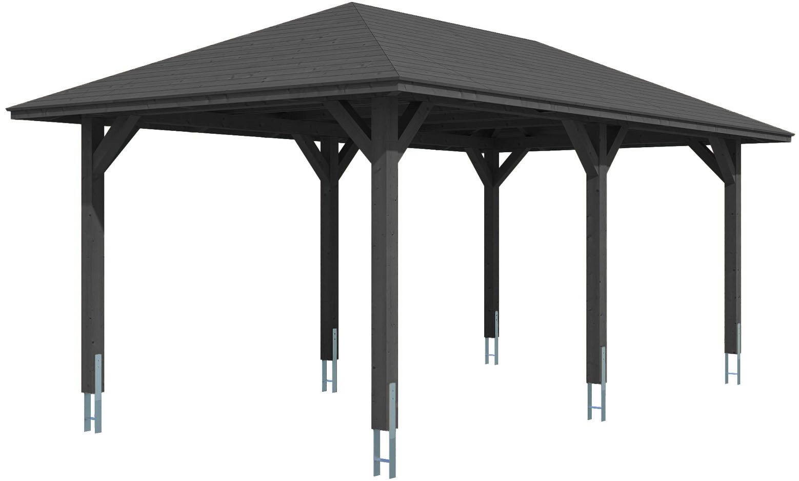 Skanholz Einzelcarport Taunus, BxT: 374x656 cm, 0 cm Einfahrtshöhe