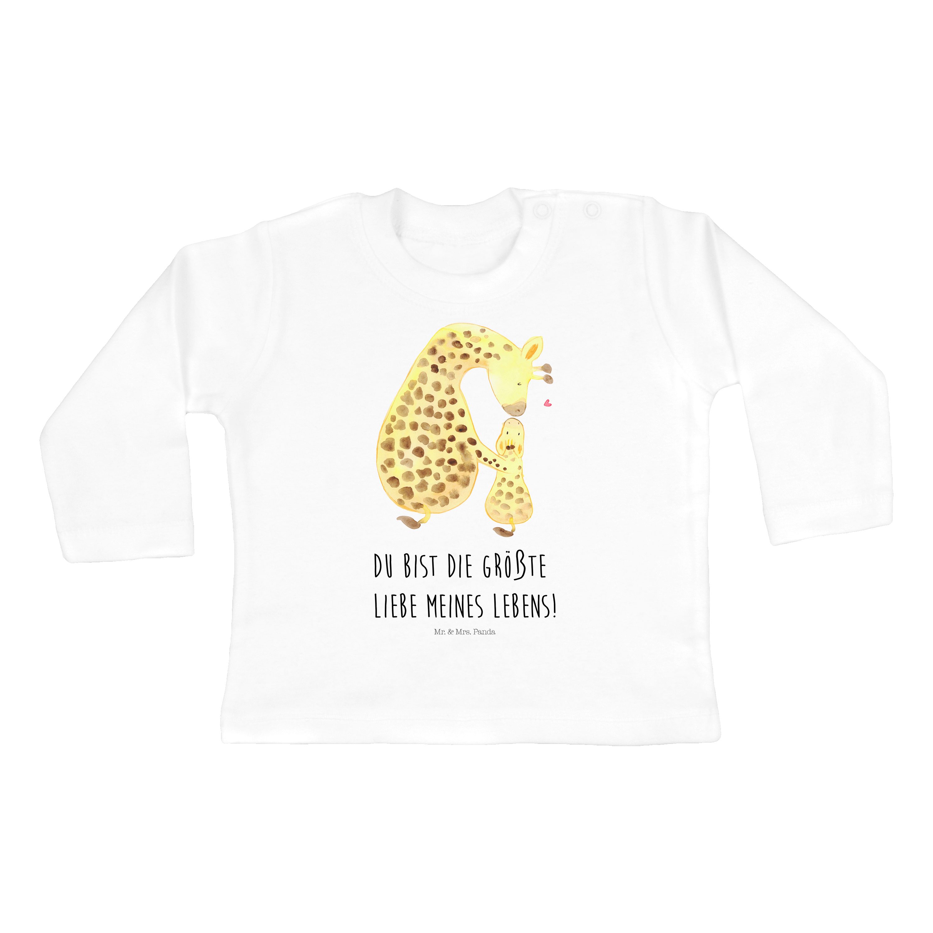 Mr. & Mrs. Panda Strampler Giraffe mit Kind - Weiß - Geschenk, Mama, Kleidung, Afrika, Baby, Soh (1-tlg)