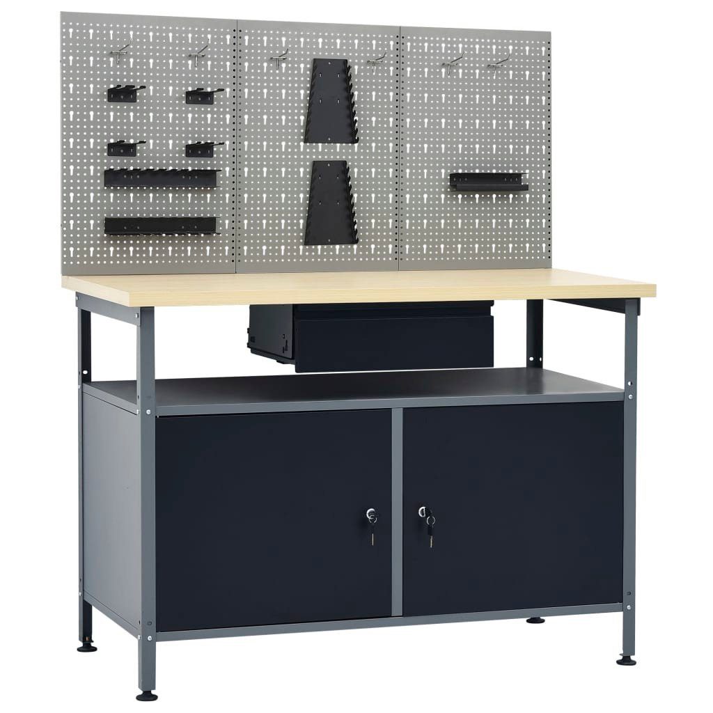 vidaXL Werkbank Werkbank mit 3 Werkzeugwänden, (1-tlg)