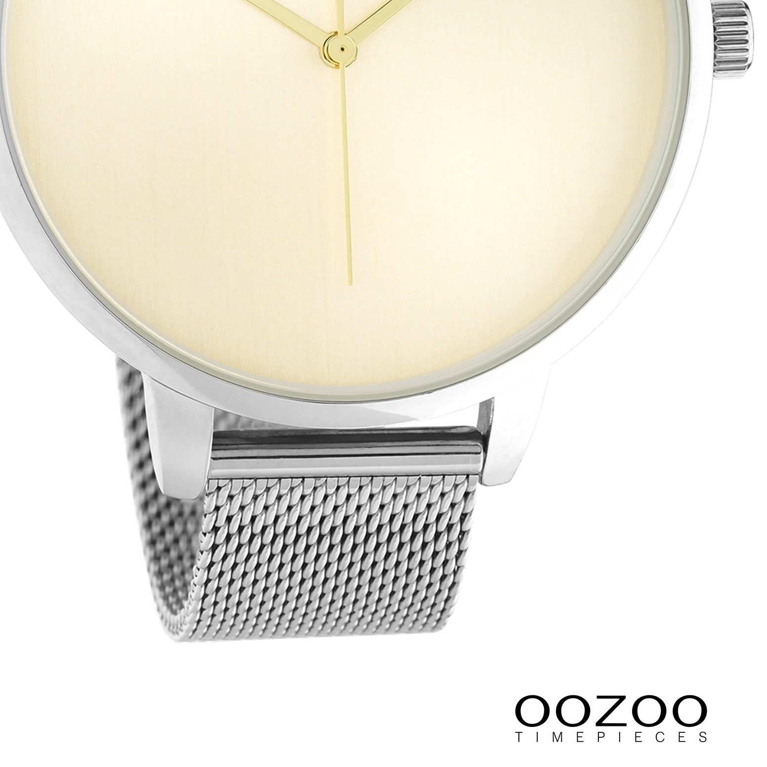 OOZOO Quarzuhr Oozoo Damen Armbanduhr Timepieces Analog, (Analoguhr), Damenuhr rund, extra groß (ca. 48mm) Metallarmband, Fashion-Style
