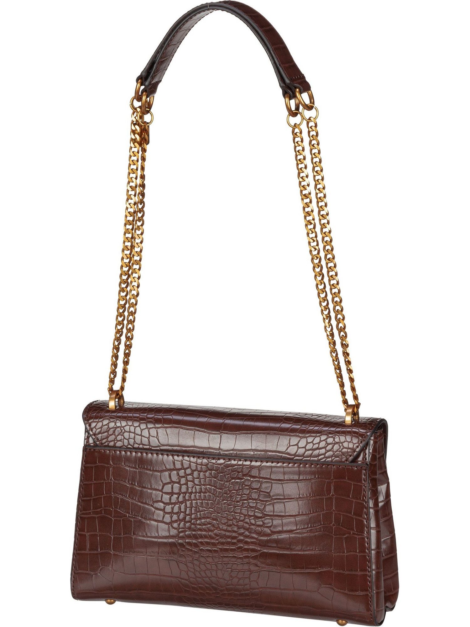 Damen Handtaschen Guess Schultertasche Katey Croc Flap Shoulder Bag