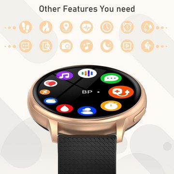 Nemheng Smartwatch (1,32 Zoll, Android iOS), mit Telefonfunktion Armbanduhr Wasserdicht Fitness Tracker Sportuhr