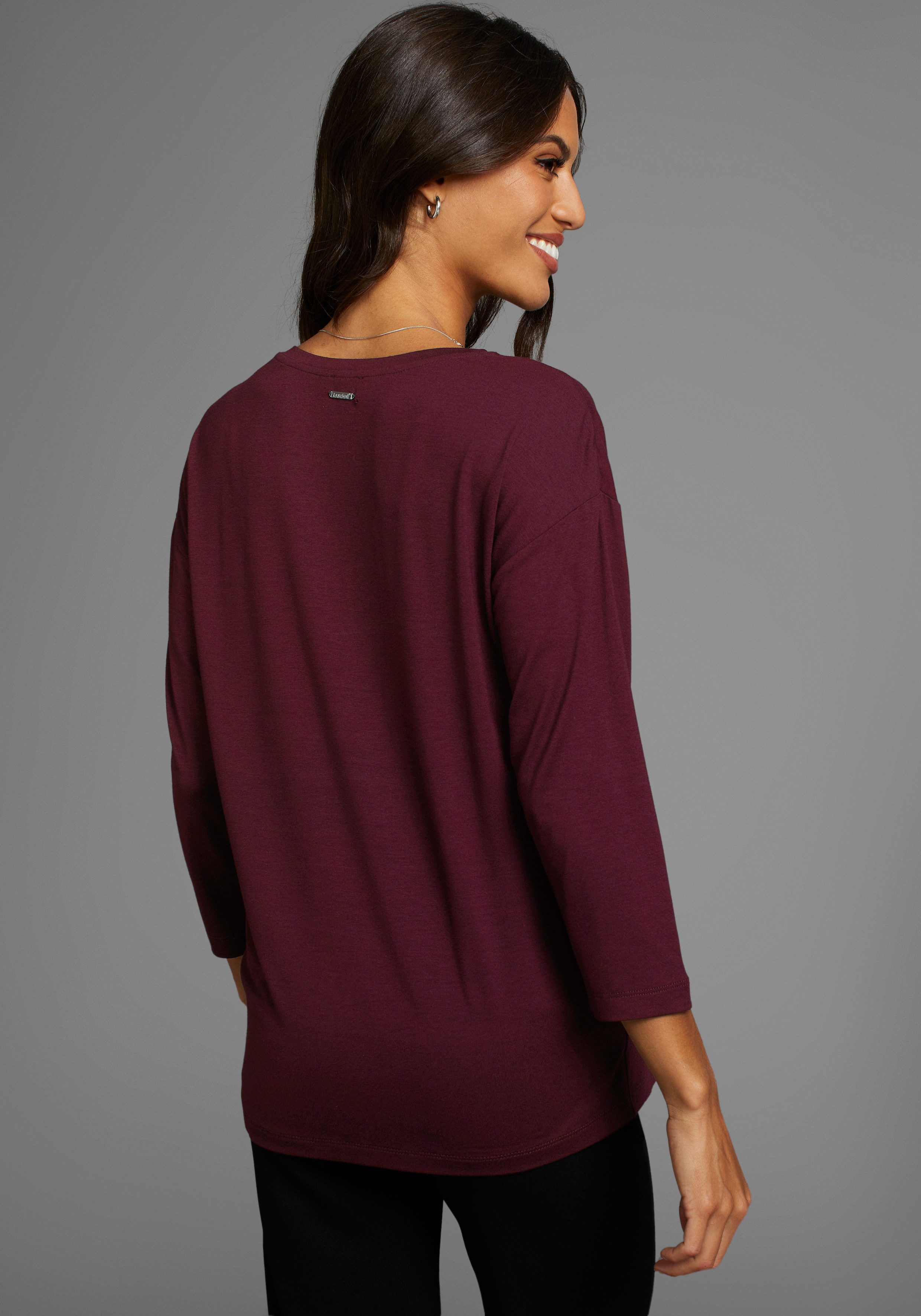 Laura Scott 3/4-Arm-Shirt, mit Glitzerpint günstig online kaufen