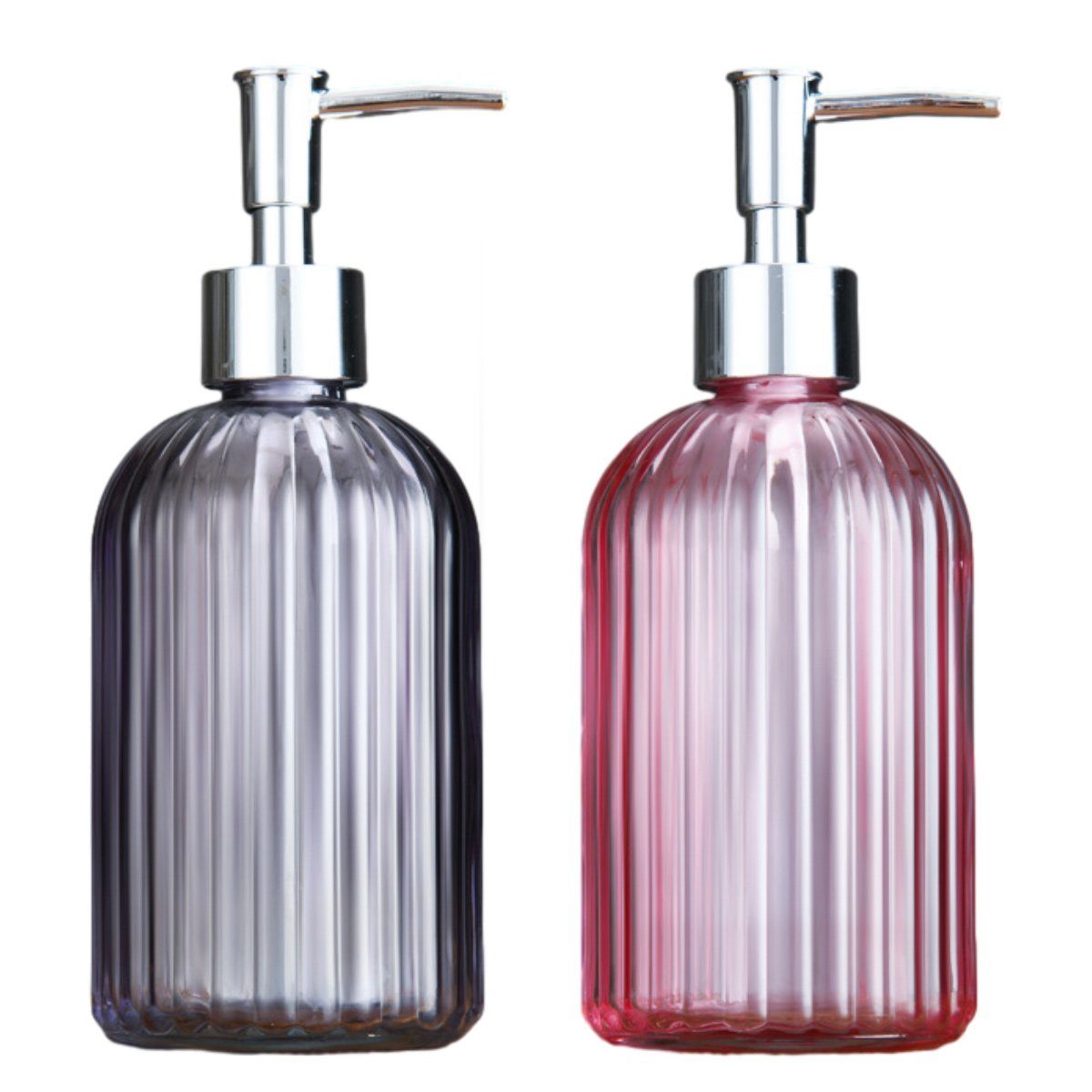Jormftte Seifenspender Seifenspender Glas mit Pumpe,Nachfüllbar Seifenspender,für Küche,Bad Rosa | Spülmittelspender