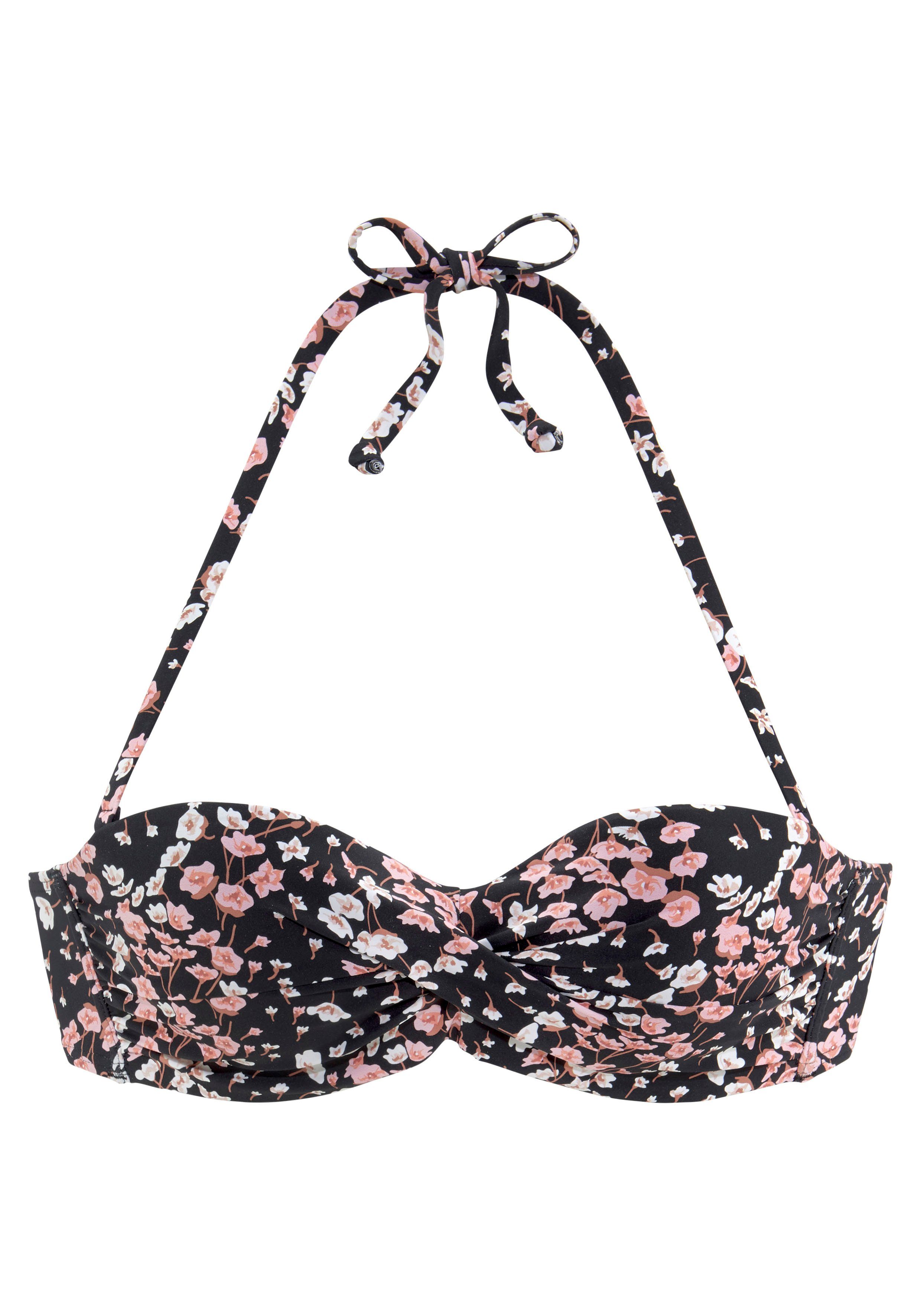 LASCANA Bügel-Bandeau-Bikini-Top Blair, mit floralem Design günstig online kaufen