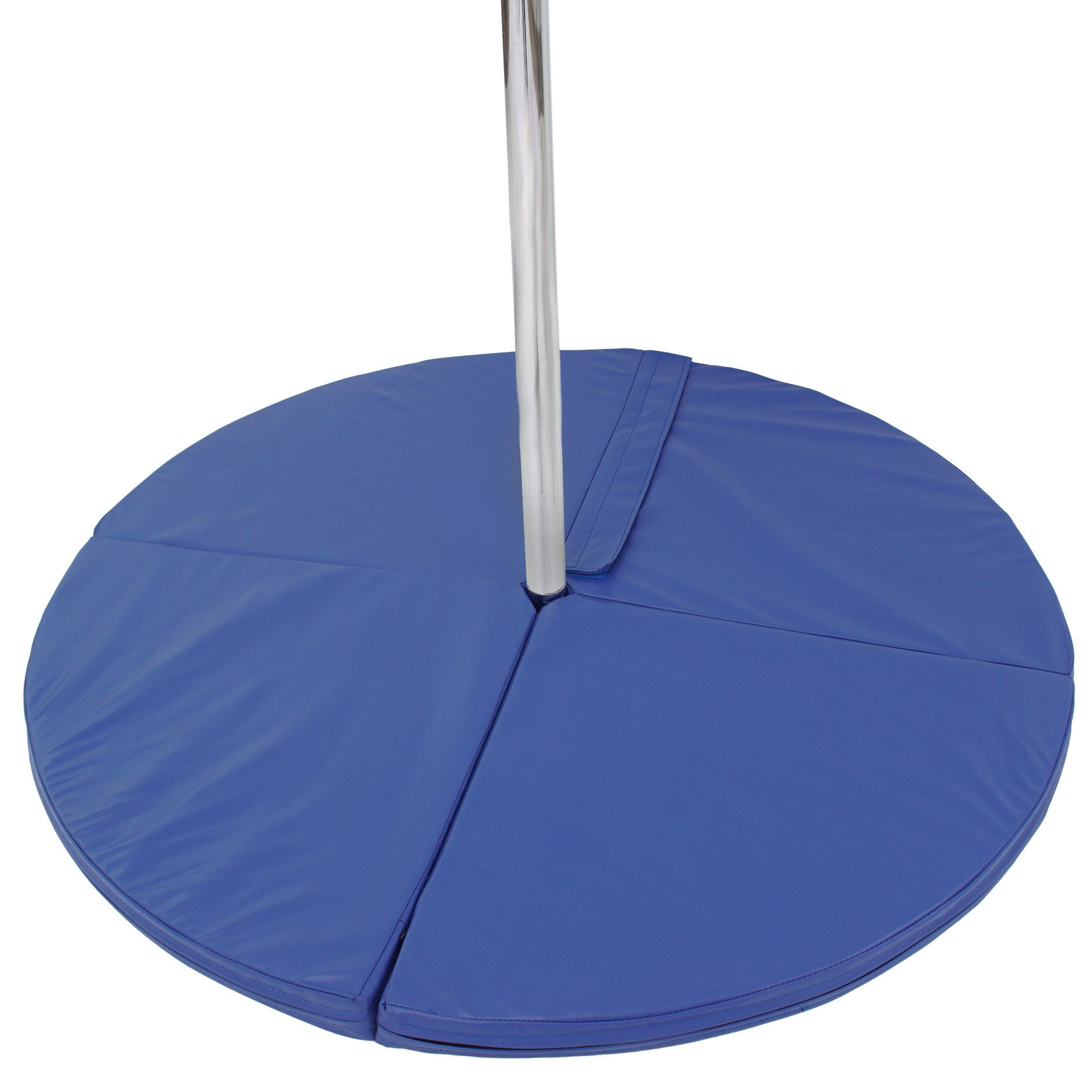 TRUTZHOLM Fitnessmatte Pole Dance Matte Ø 120 cm Stärke 10 cm Tanzstangenmatte faltbar blau (1-St), Passend für alle gängigen Pole Dance Stangen