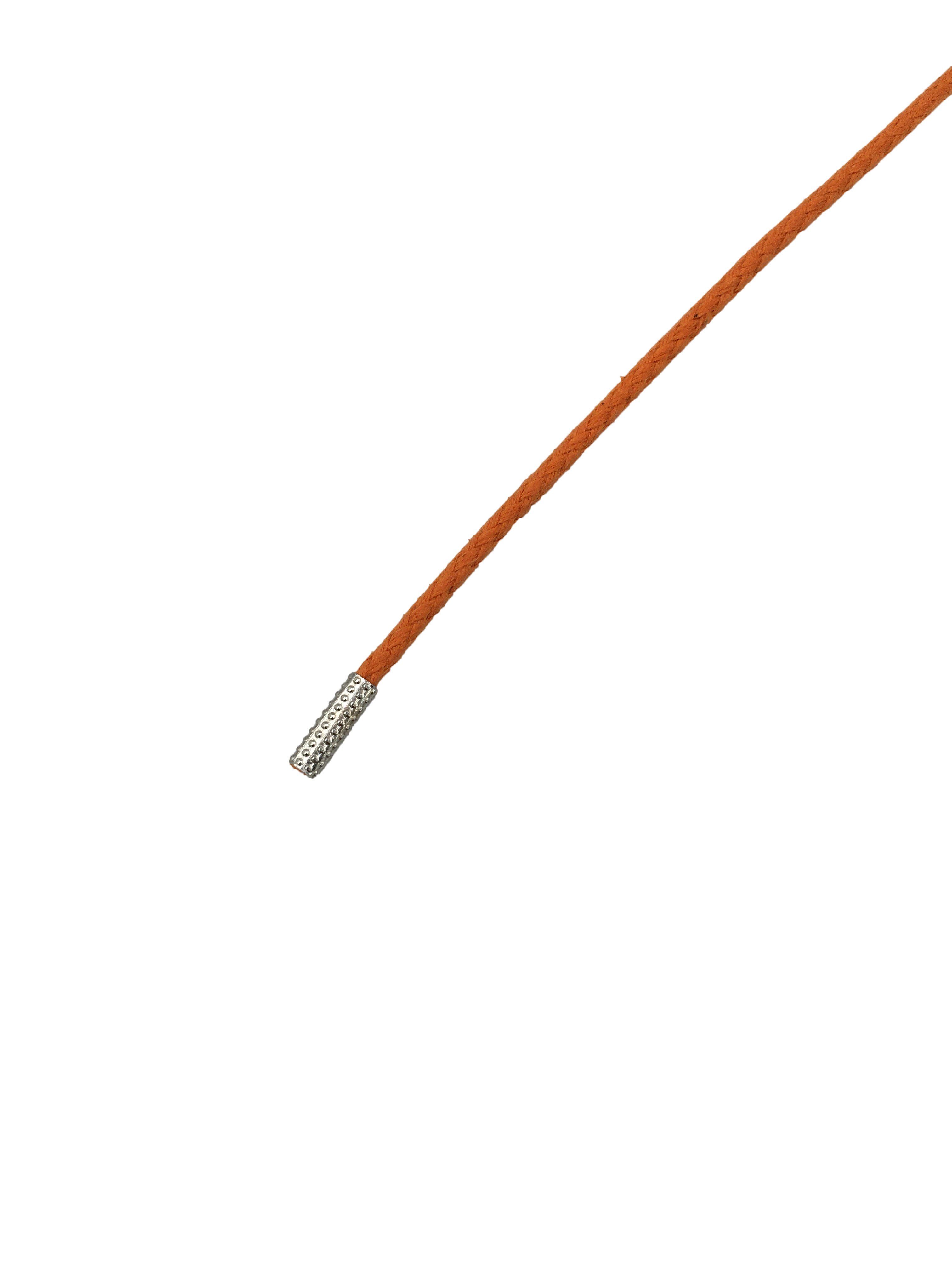 Rema Schnürsenkel Rema Schnürsenkel Orange - rund - gewachst - Kordel - ca. 2,5 mm dünn für Sie nach Wunschlänge geschnitten und mit Metallenden versehen