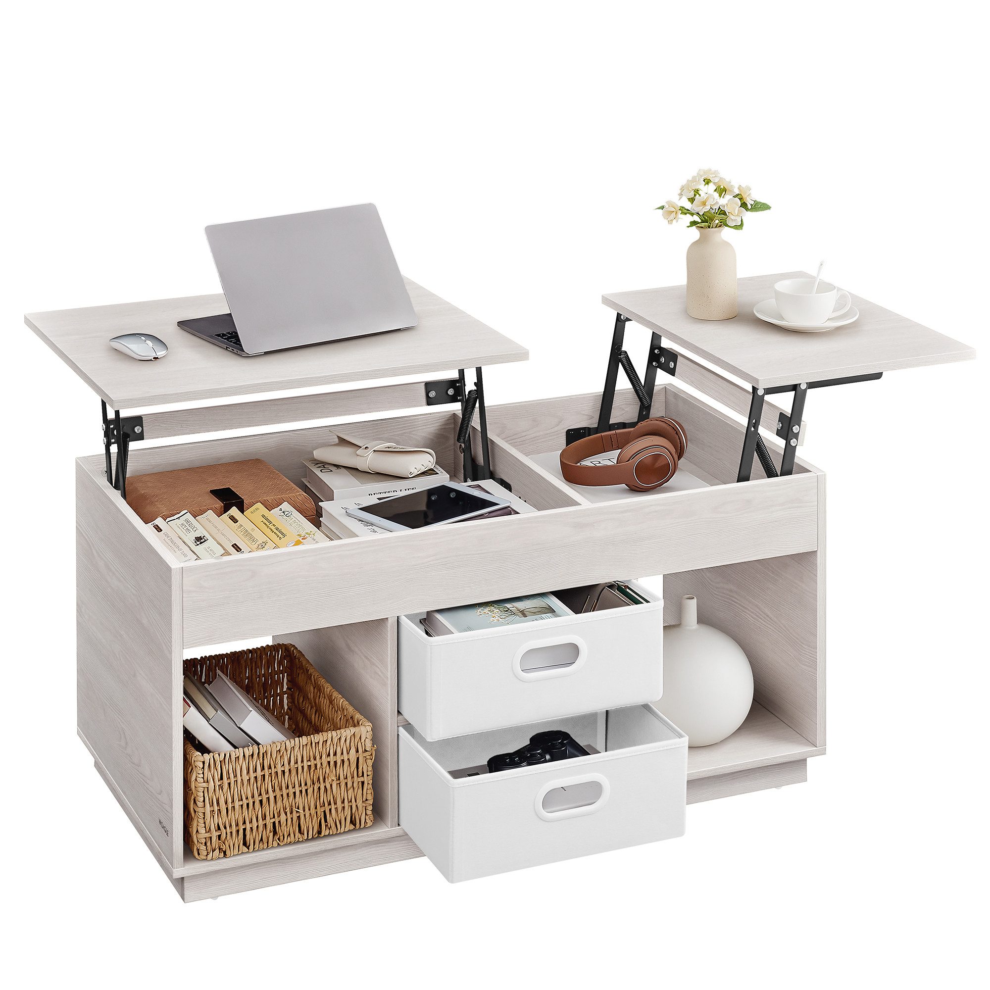 VASAGLE Couchtisch, Wohnzimmertisch, multifunktionaler Esstisch, viel Staur günstig online kaufen