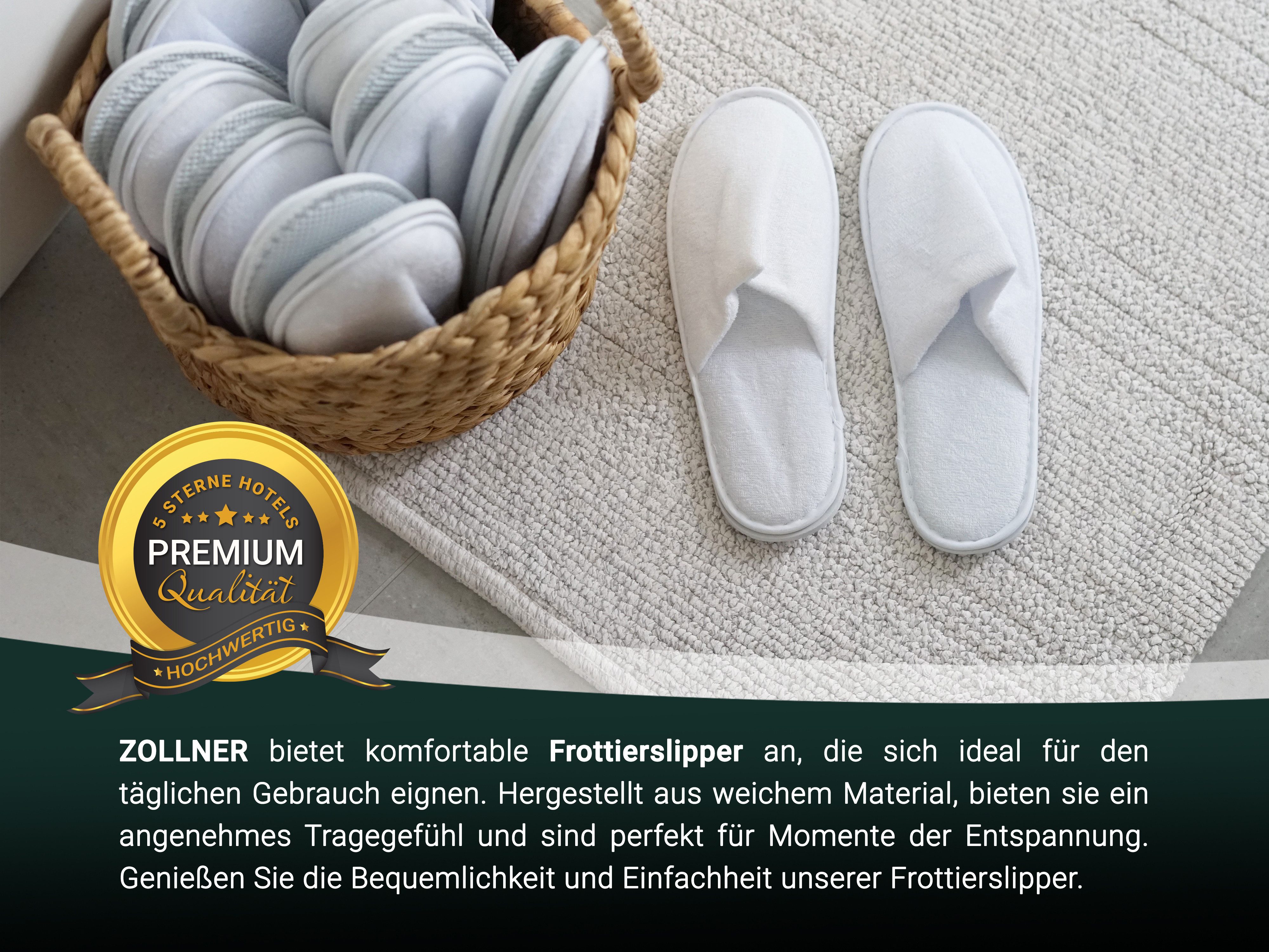 ZOLLNER Pantoffel (10-tlg) 100% Polyester, vom Hotelwäschespezialisten