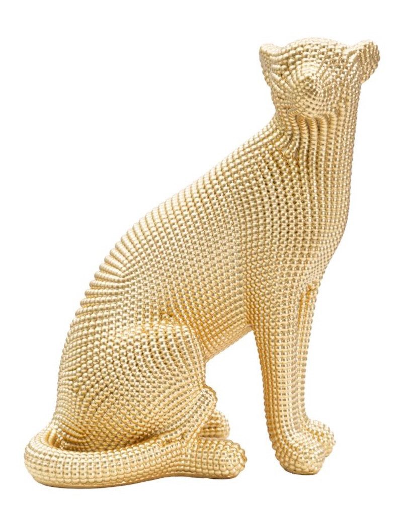 MF Tierfigur Dekofigur Majestic Leopard Gold 23x29 cm Luxuriöse Skulptur aus Resin (1 St)