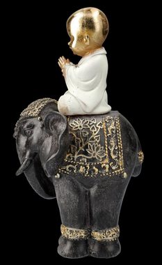 Figuren Shop GmbH Dekofigur Buddha Figur reitend auf Elefant - Mythologie Dekofigur Tierfigur Deko