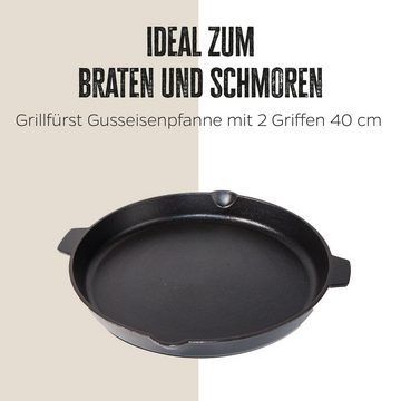 Grillfürst Grillpfanne Grillfürst Gusseisenpfanne mit 2 Griffen Ø 40 cm