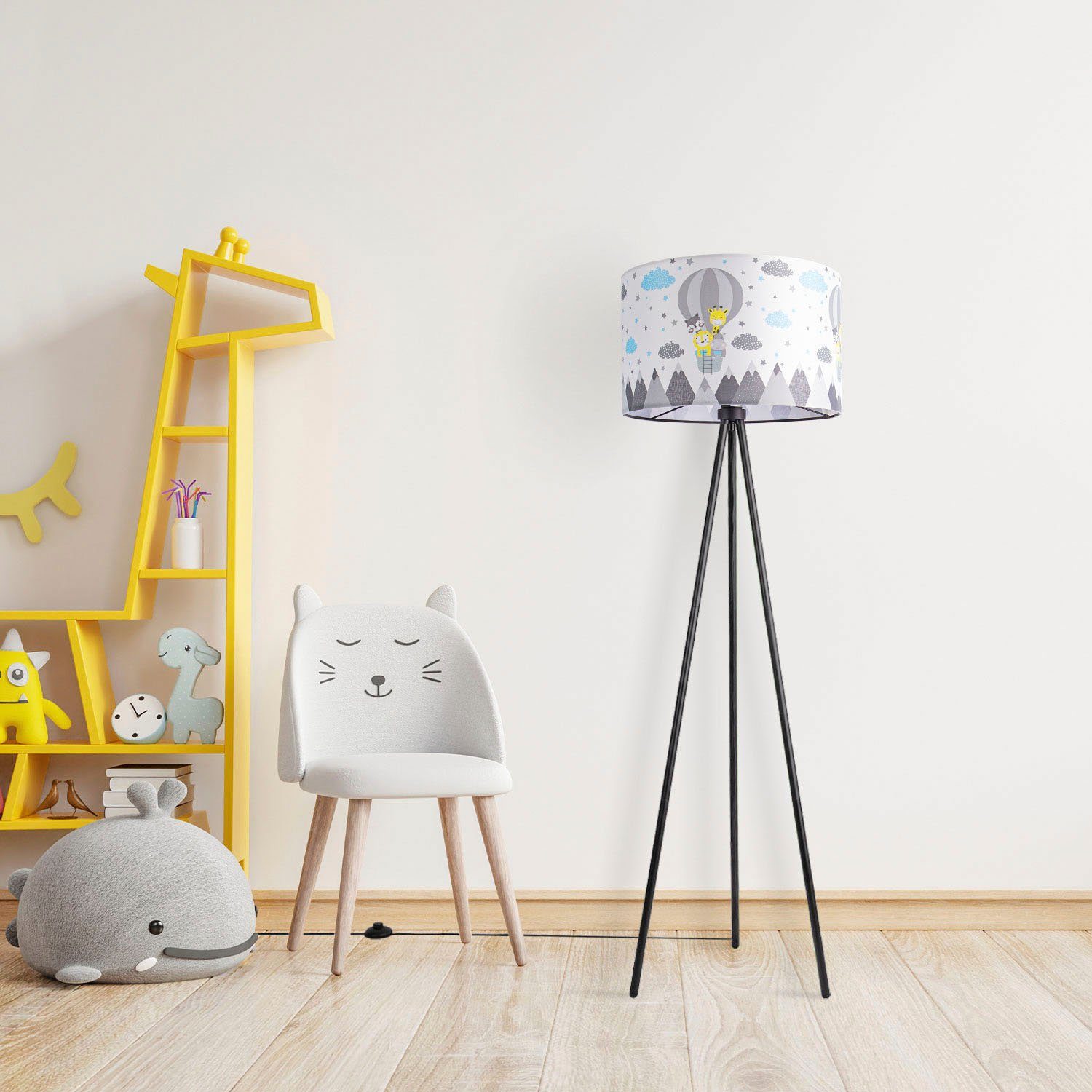 Trina Lampe ohne Kinderlampe Cosmo, Paco Stehlampe Babyzimmer Heißluftballon Home Tiere E27 Kinderzimmer Leuchtmittel,