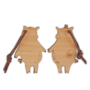 Mr. & Mrs. Panda Schlüsselanhänger Schwein verliebt - Geschenk, Liebe, Jahrestag geschenk, Hochzeit, Ver (1-tlg), Liebevolles Design