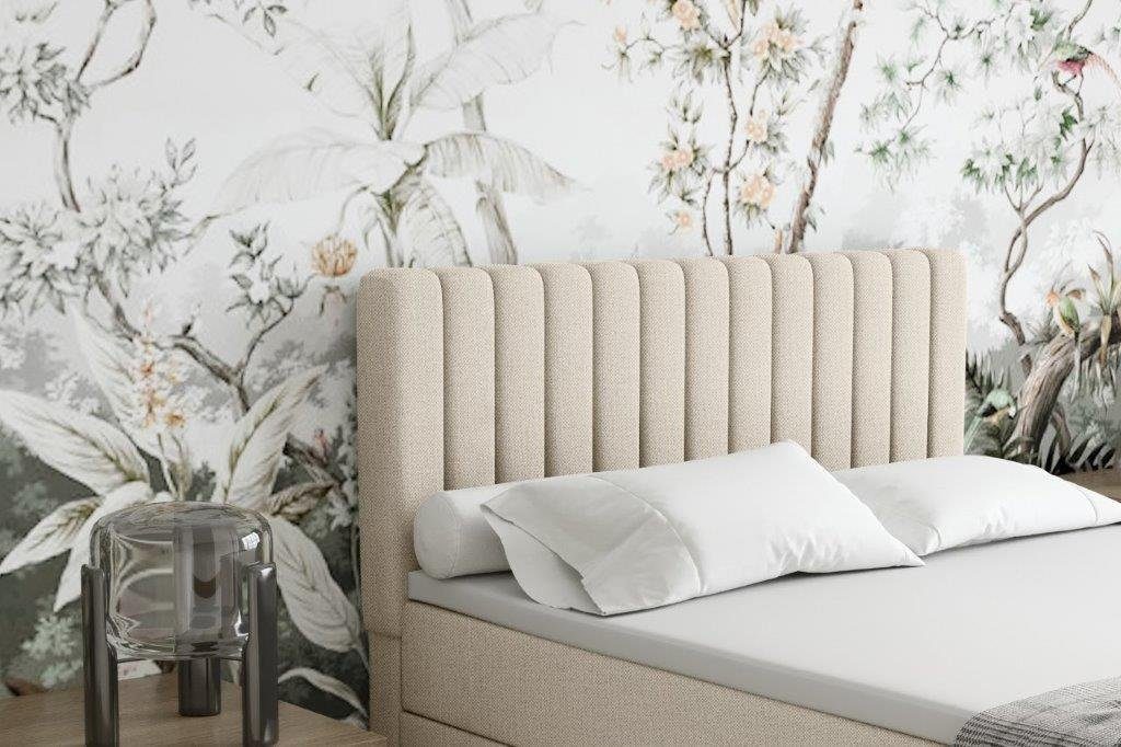 PANDA MÖBEL GmbH Boxspringbett EVEREST – Doppelbett mit Bettkasten, Bestseller - inkl. Trageservice, 140x200, 160x200, 180x200, Polsterbett mit Bettkasten und Topper