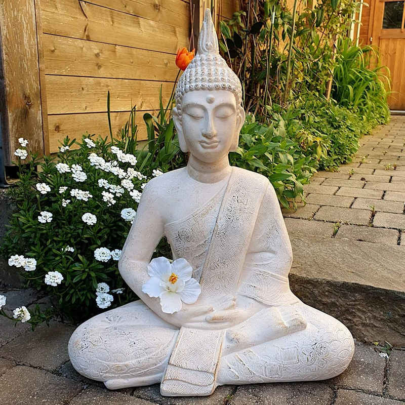 INtrenDU Buddhafigur »Buddha Figur Dhyana Mudra (Creme, 62cm)«