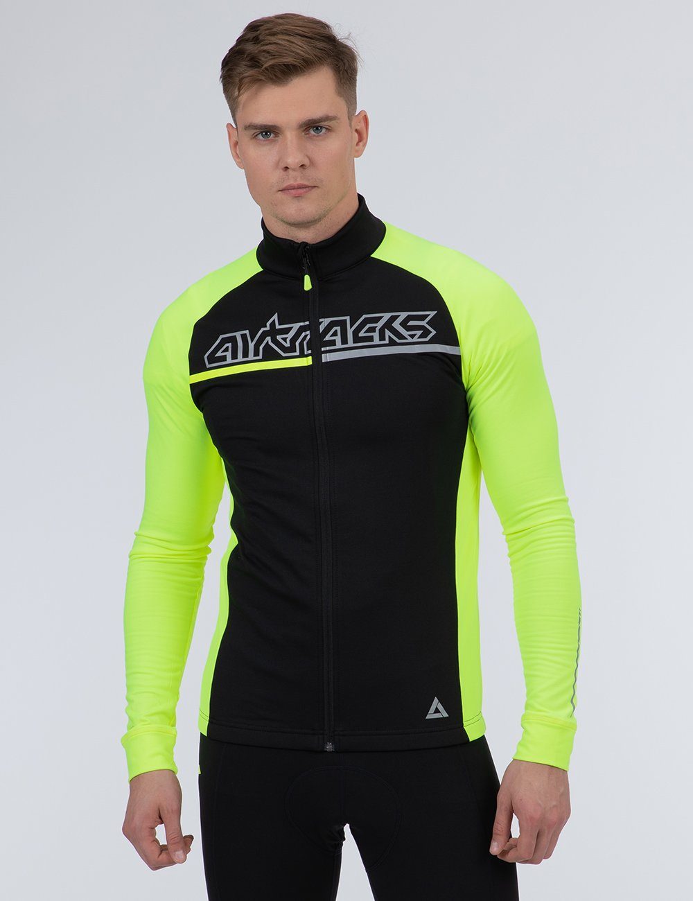 Airtracks Radtrikot Herren Thermo Fahrradtrikot Langarm Pro Team Radtrikot mit Winter Fleece für Herbst-Winter » S M L XL XXL XXXL «