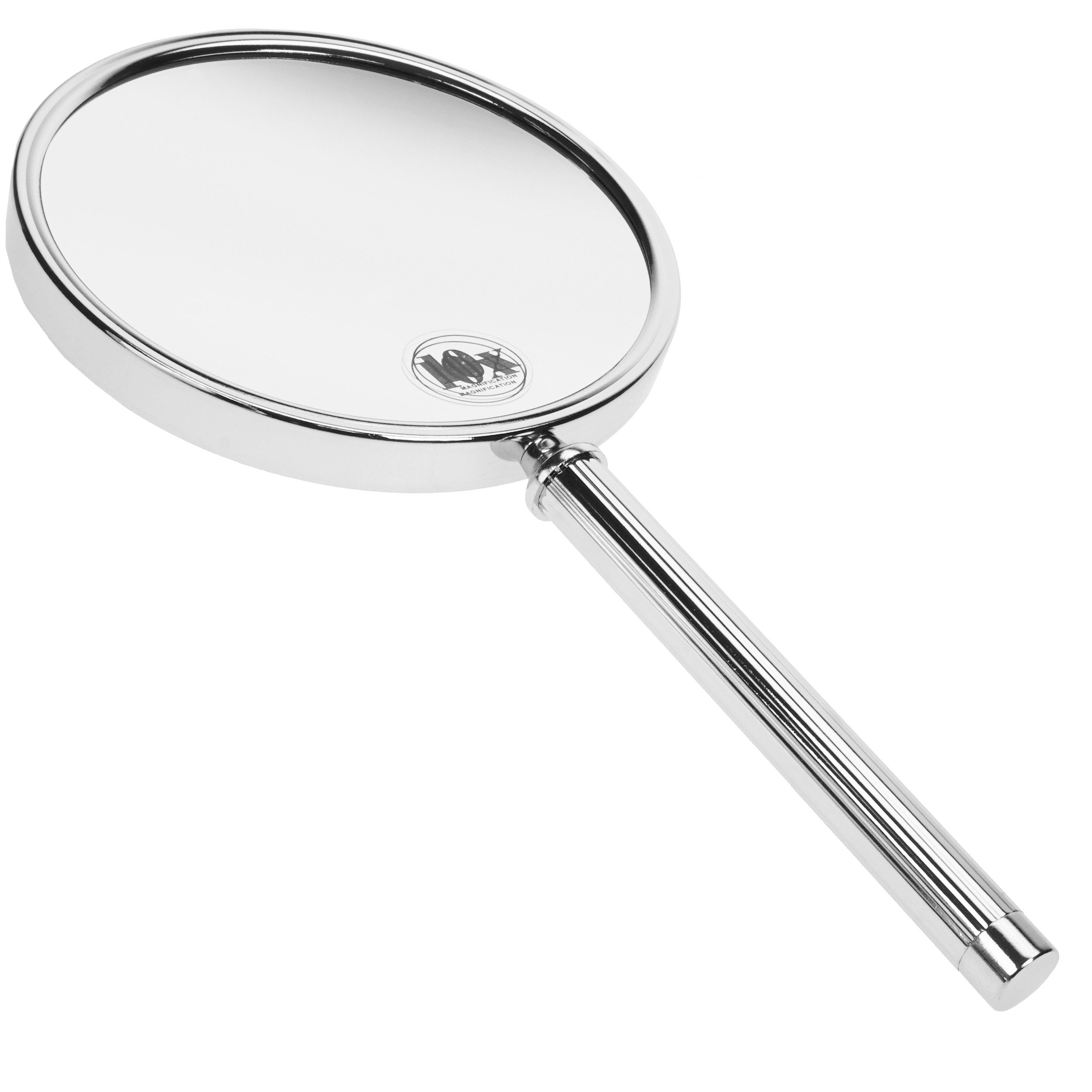 Fantasia Beauty Schminkspiegel Handspiegel, Metall, Chromfarben, 10-fach Vergrösserung (1-St), 10-fach Vergrösserung – Bild 2 von 4
