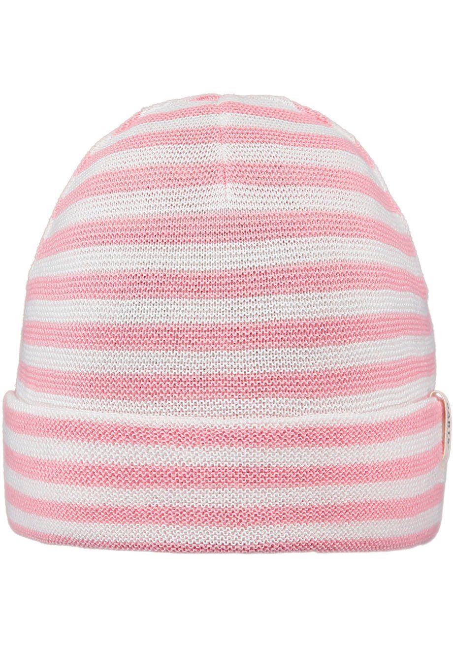 Strickmütze Kindermütze Leichte Streifen Barts mit pink