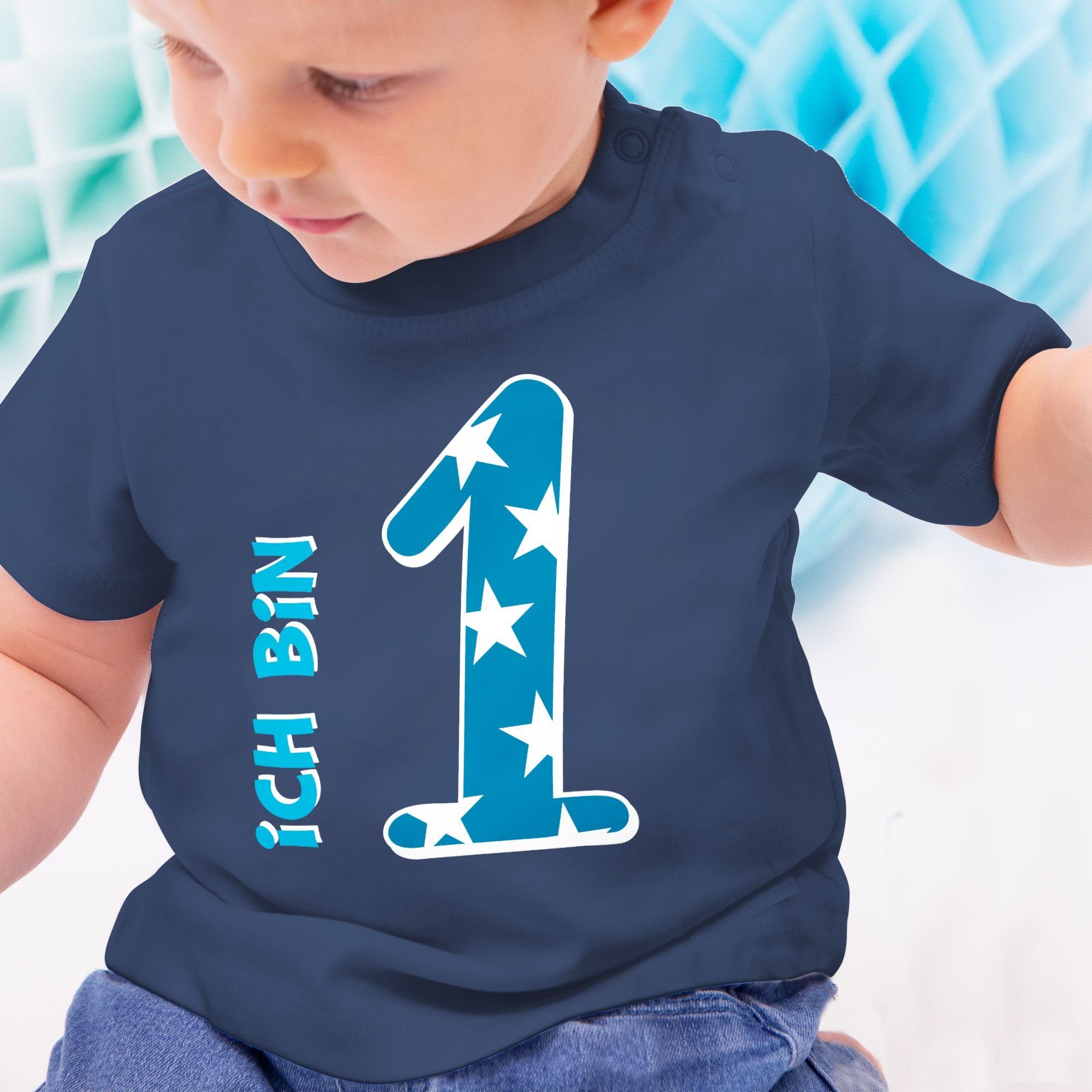 Shirtracer TShirt Ich bin eins Blau Junge Erster 1. Geburtstag, Unsere