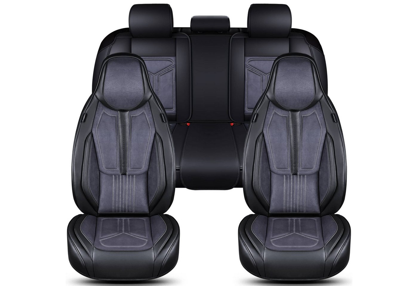 BREMER SITZBEZÜGE Autositzbezug für VW Passat Bj 2008-16 (FS1), Set, 2-tlg., Komplettset Vorne und Hinten, in Schwarz/Grau