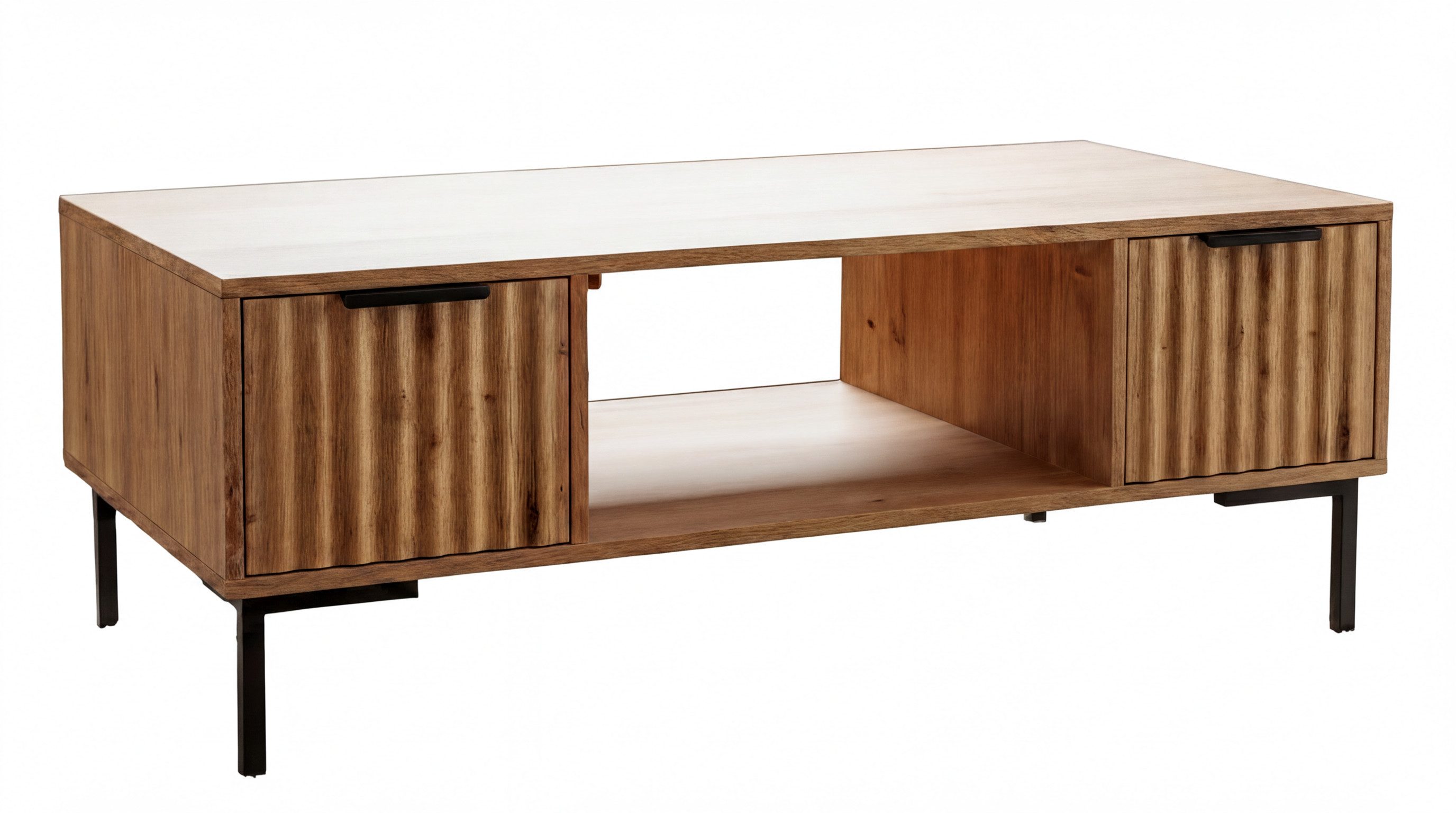 WOLF MÖBEL Wohnzimmertisch CURVE Couchtisch 110x70 mit 2 Schubladen (110 x 70 x 40), CURVE Couchtisch 110x70 mit 2 Schubladen