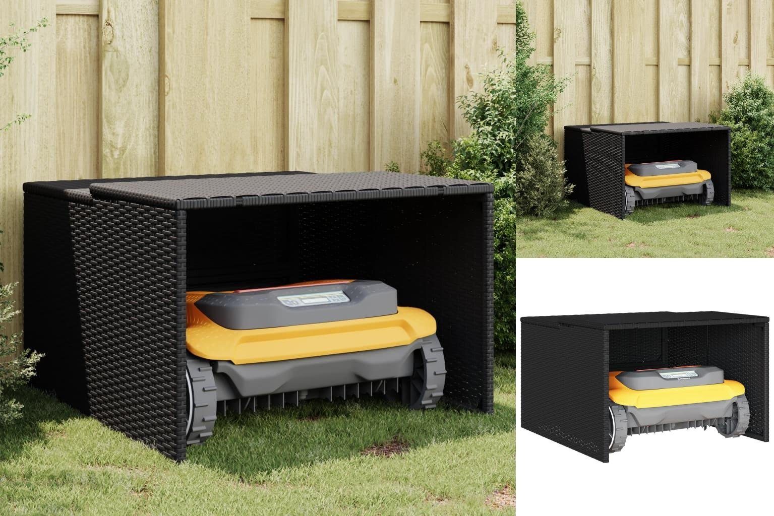 vidaXL Mähroboter-Garage Mähroboter-Garage Schwarz 86x90x5257 cm Polyrattan, BxTxH: 86x90x57 cm schwarz